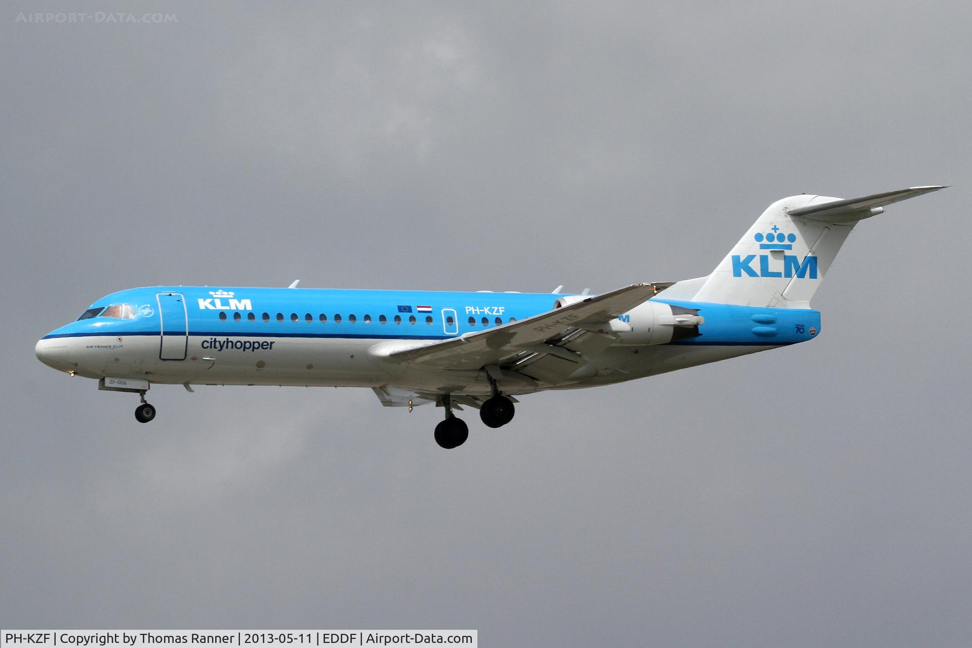 PH-KZF, 1996 Fokker 70 (F-28-0070) C/N 11577, KLM Cityhopper Fokker 70