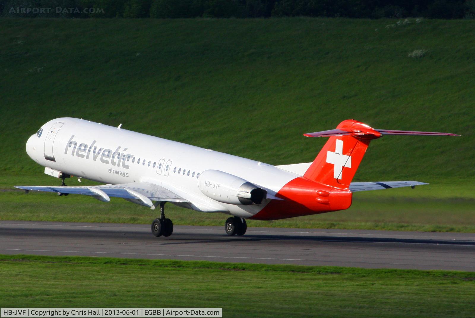 HB-JVF, 1993 Fokker 100 (F-28-0100) C/N 11466, Helvetic Airlines