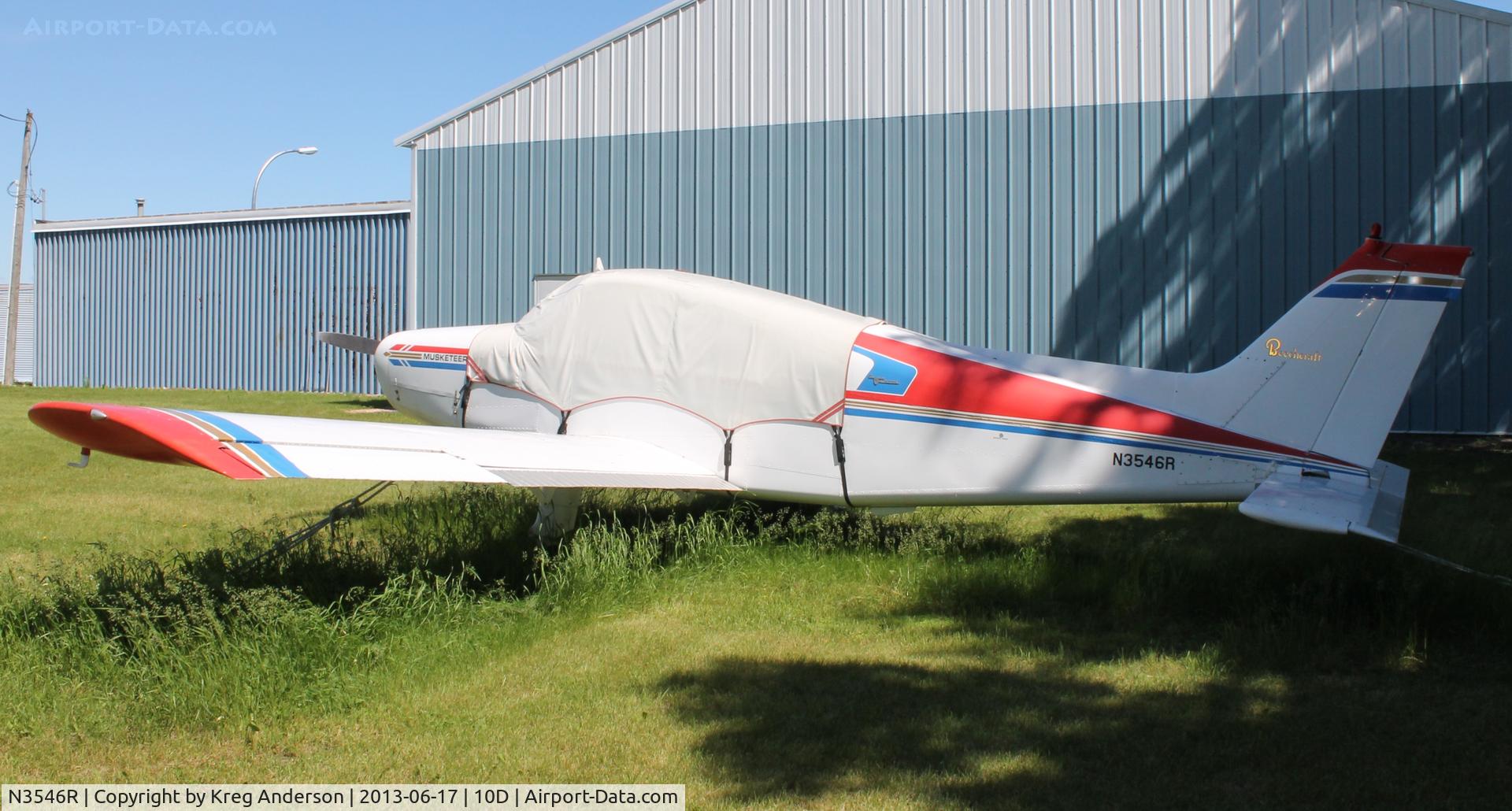 N3546R, 1965 Beech A23 C/N M-716, Beech A23 Musketeer off in the corner in Winsted, MN.