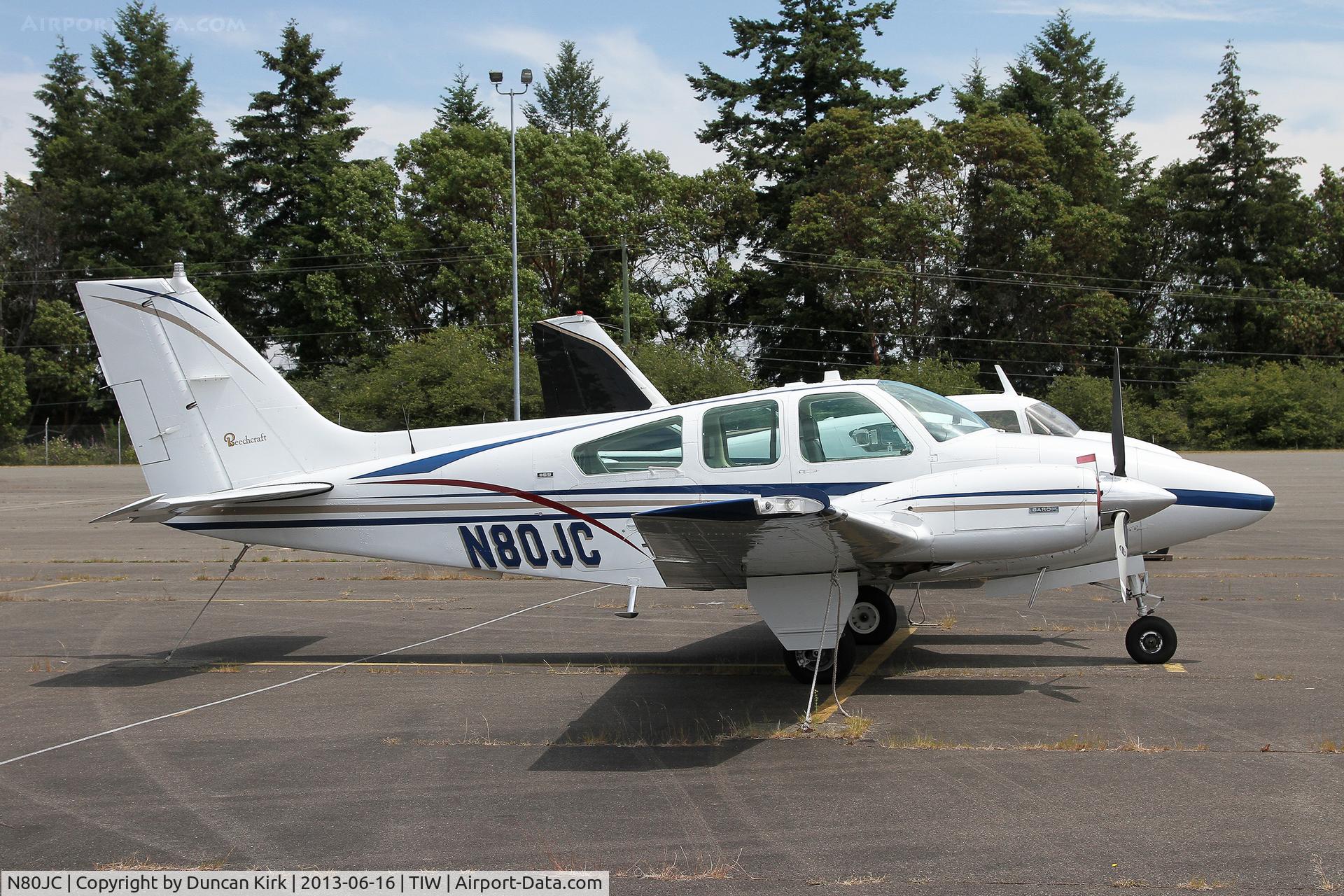 N80JC, 1974 Beech B-55 C/N TC-1687, On a ramp soon to be built over with hangars at Tacoma Narrows