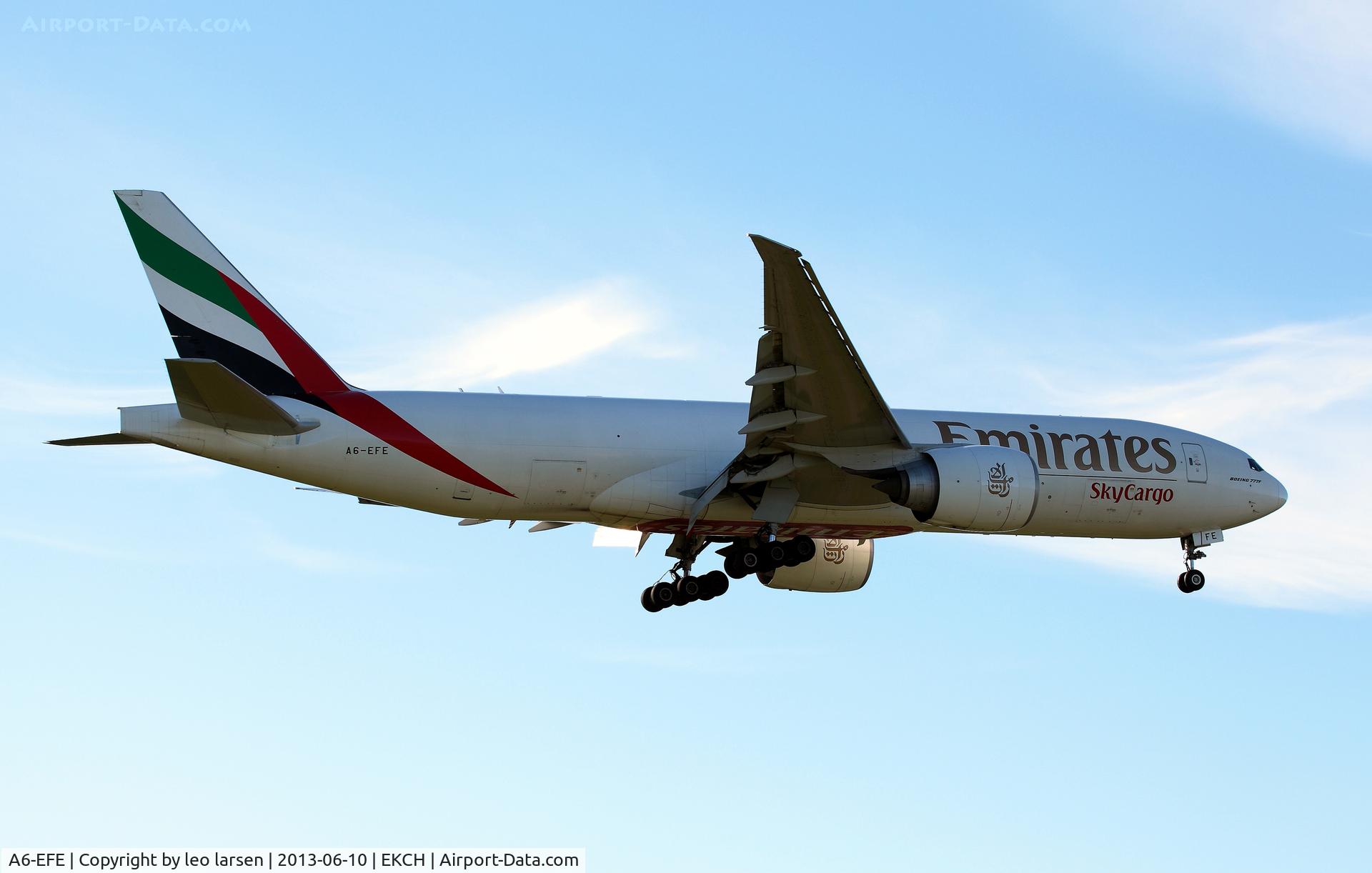 A6-EFE, 2009 Boeing 777-F1H C/N 35607, App to R-04L Copenhagen Kastrup 10.6.13