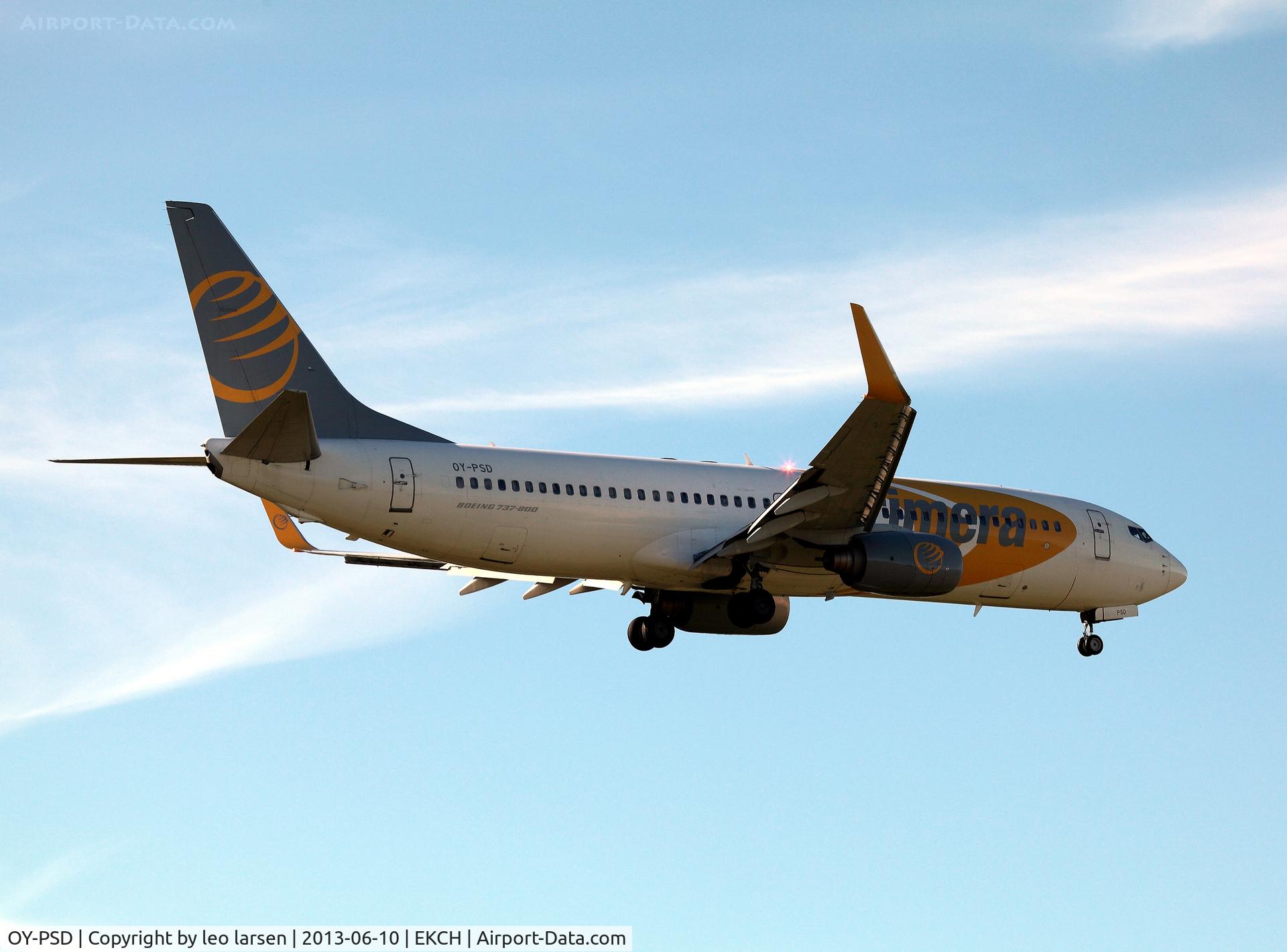OY-PSD, 2000 Boeing 737-86N C/N 28618, App to R-04L Copenhagen Kastrup 10.6.13