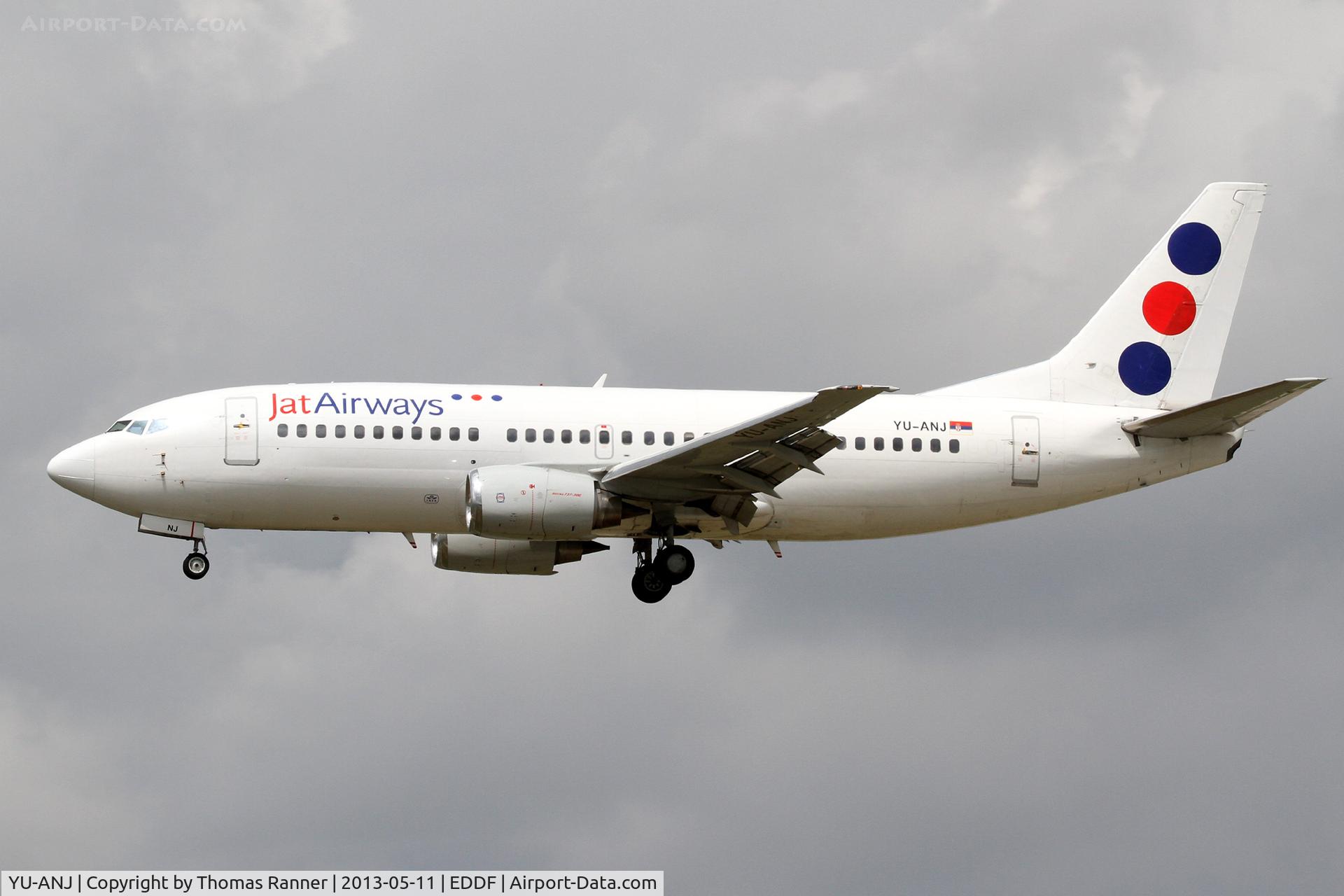 YU-ANJ, 1986 Boeing 737-3H9 C/N 23714/1305, JAT Airways Boeing 737