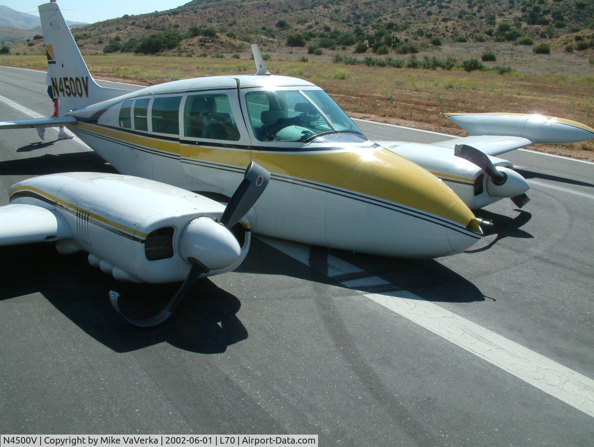 N4500V, 1964 Cessna 320B Skyknight C/N 320B0053, I witnessed a gear up landing of this aircraft at Agua Dulce Airpark, June, 2002.