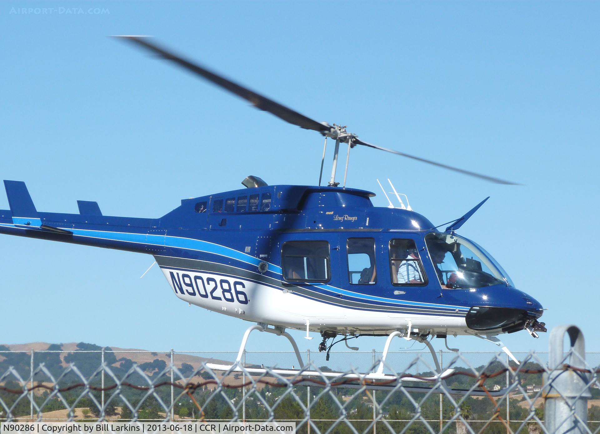 N90286, 1992 Bell 206L-3 LongRanger III C/N 51571, Taking off from Buchanan Field.