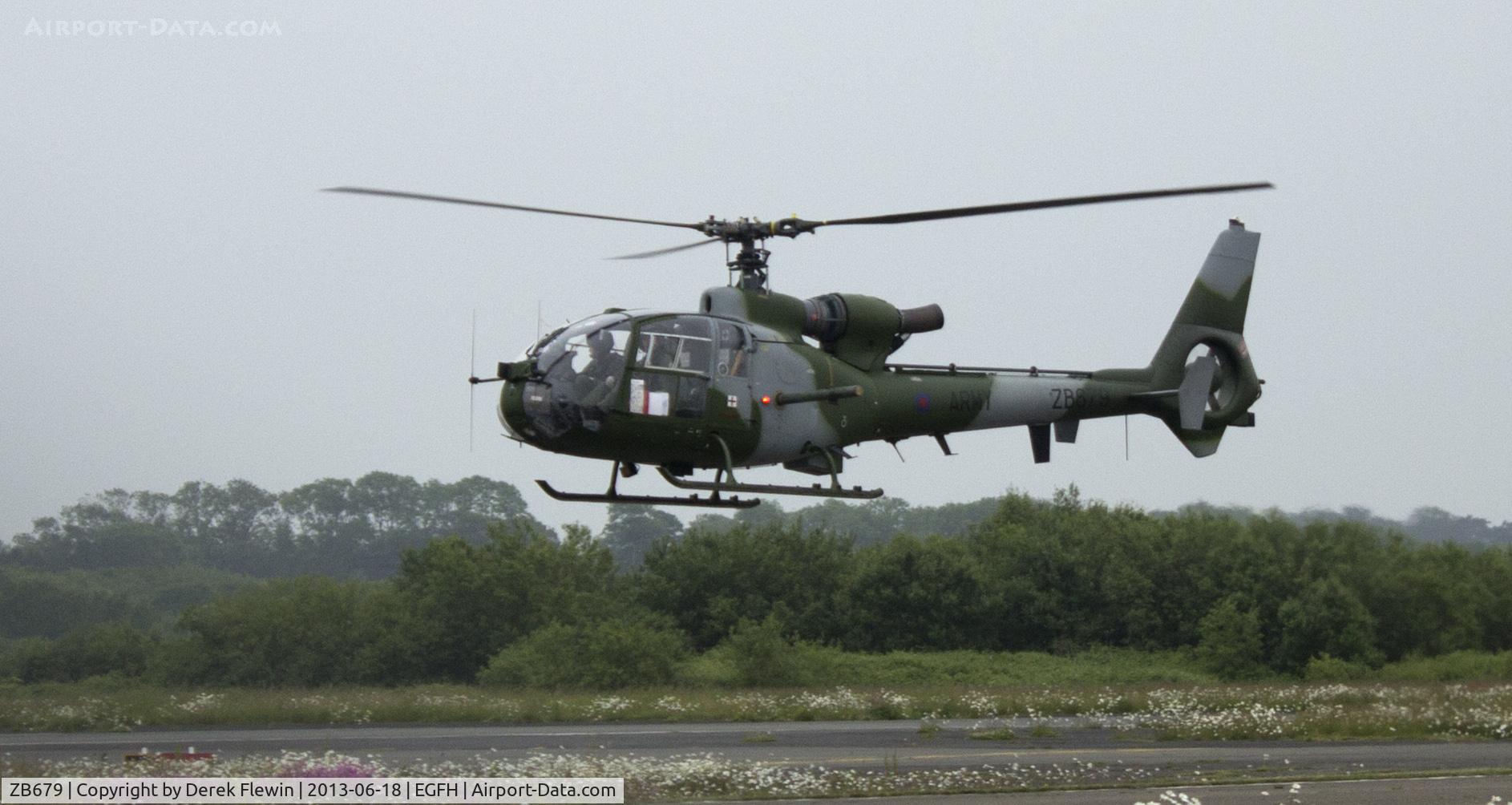 ZB679, 1984 Westland SA-341B Gazelle AH1 C/N 1982, Army air Corps Westland Gazelle seen at EGFH.
