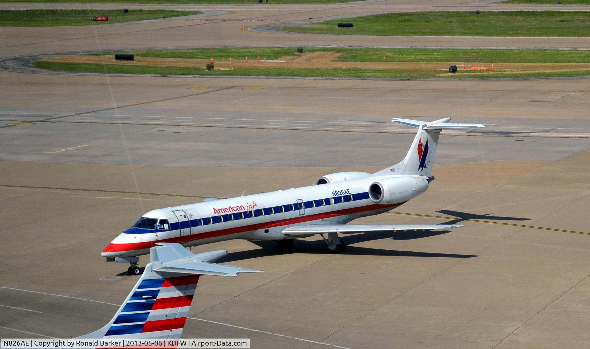 N826AE, 2002 Embraer ERJ-140LR (EMB-135KL) C/N 145592, Taxi DFW