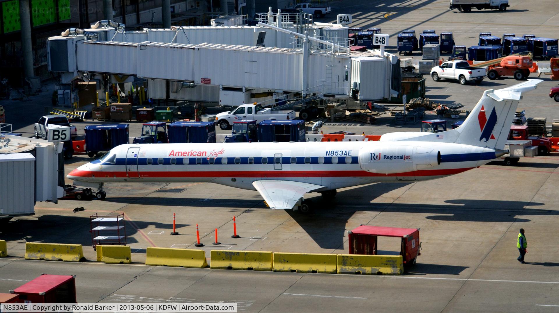 N853AE, 2003 Embraer ERJ-140LR (EMB-135KL) C/N 145742, Gate D5  DFW