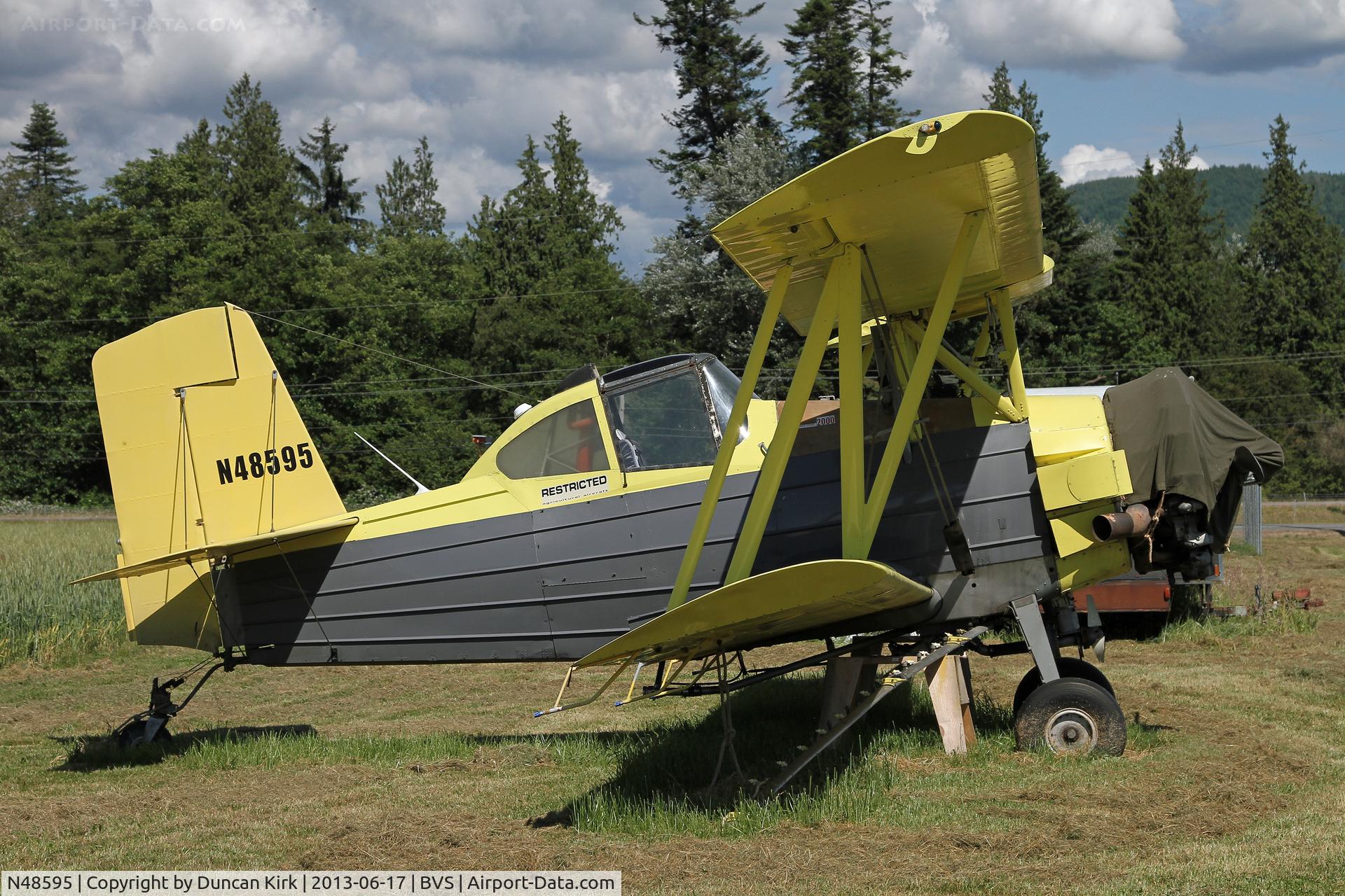 N48595, 1976 Grumman-Schweizer G-164B C/N 87B, Based at the private Barker Field strip next to I5 south of Mount Vernon, WA