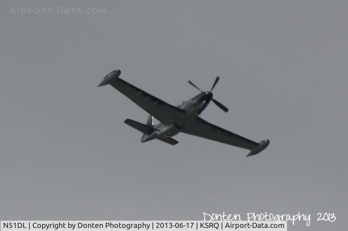 N51DL, 1944 North American P-51D Mustang C/N 26890, P-51 Mustang (N51DL) on approach to Runway 32 at Sarasota-Bradenton International Airport
