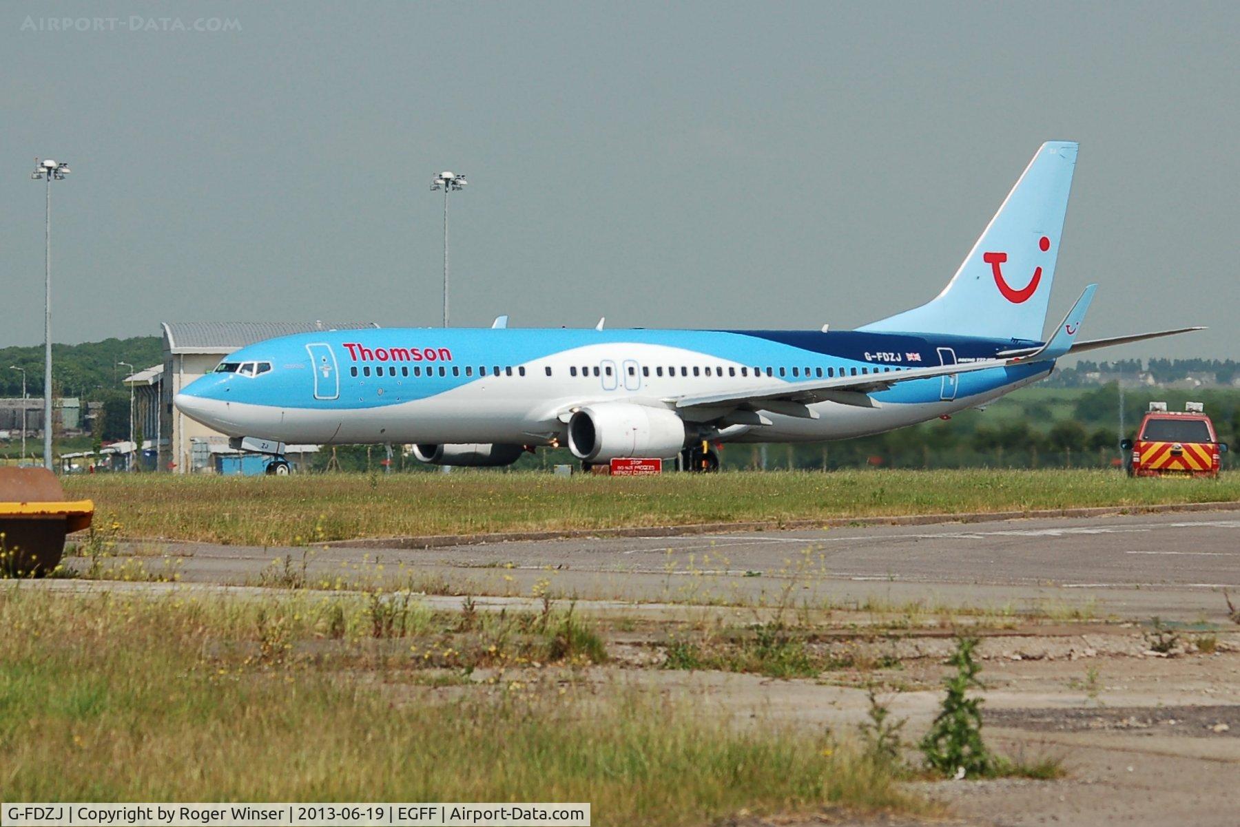 G-FDZJ, 2007 Boeing 737-8K5 C/N 34690, Thomson's B738 departing for Paphos International, Cyprus.