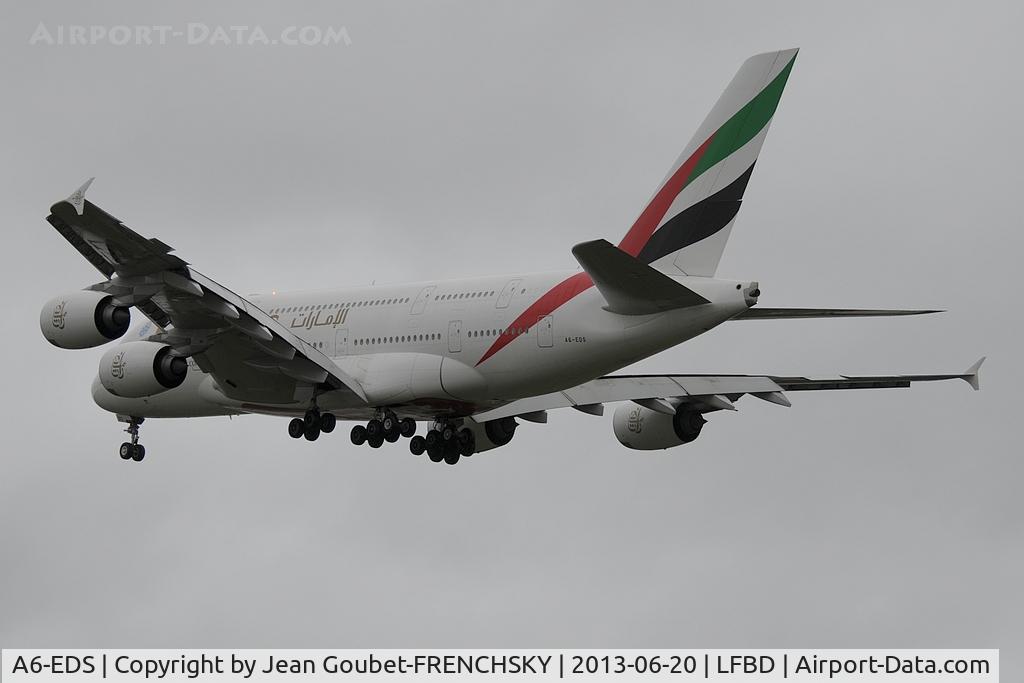 A6-EDS, 2011 Airbus A380-861 C/N 086, first landing for UAE3073 et BOD to Sabena Tecnics