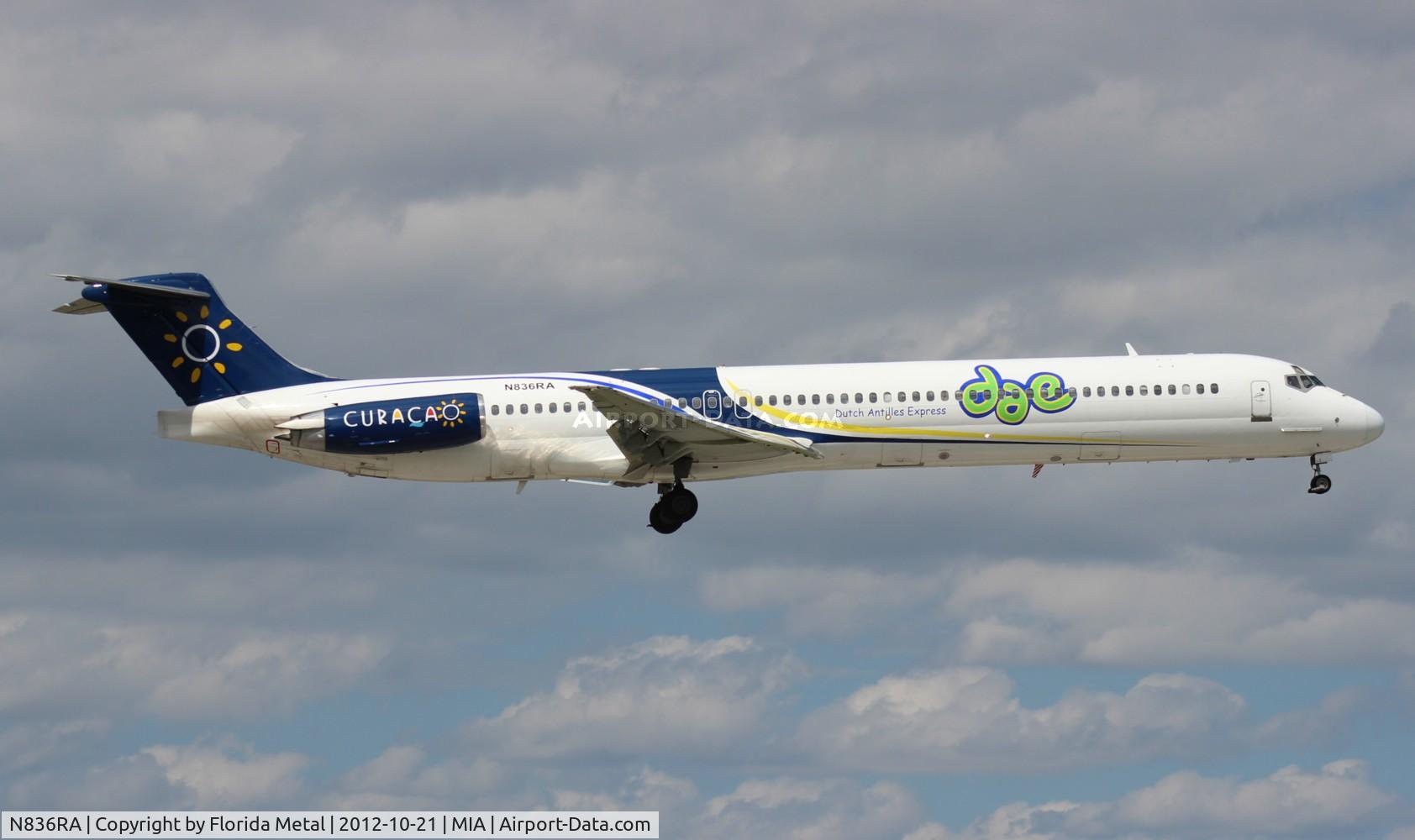 N836RA, 1990 McDonnell Douglas MD-83 (DC-9-83) C/N 53046, Dutch Antilles Express MD-83