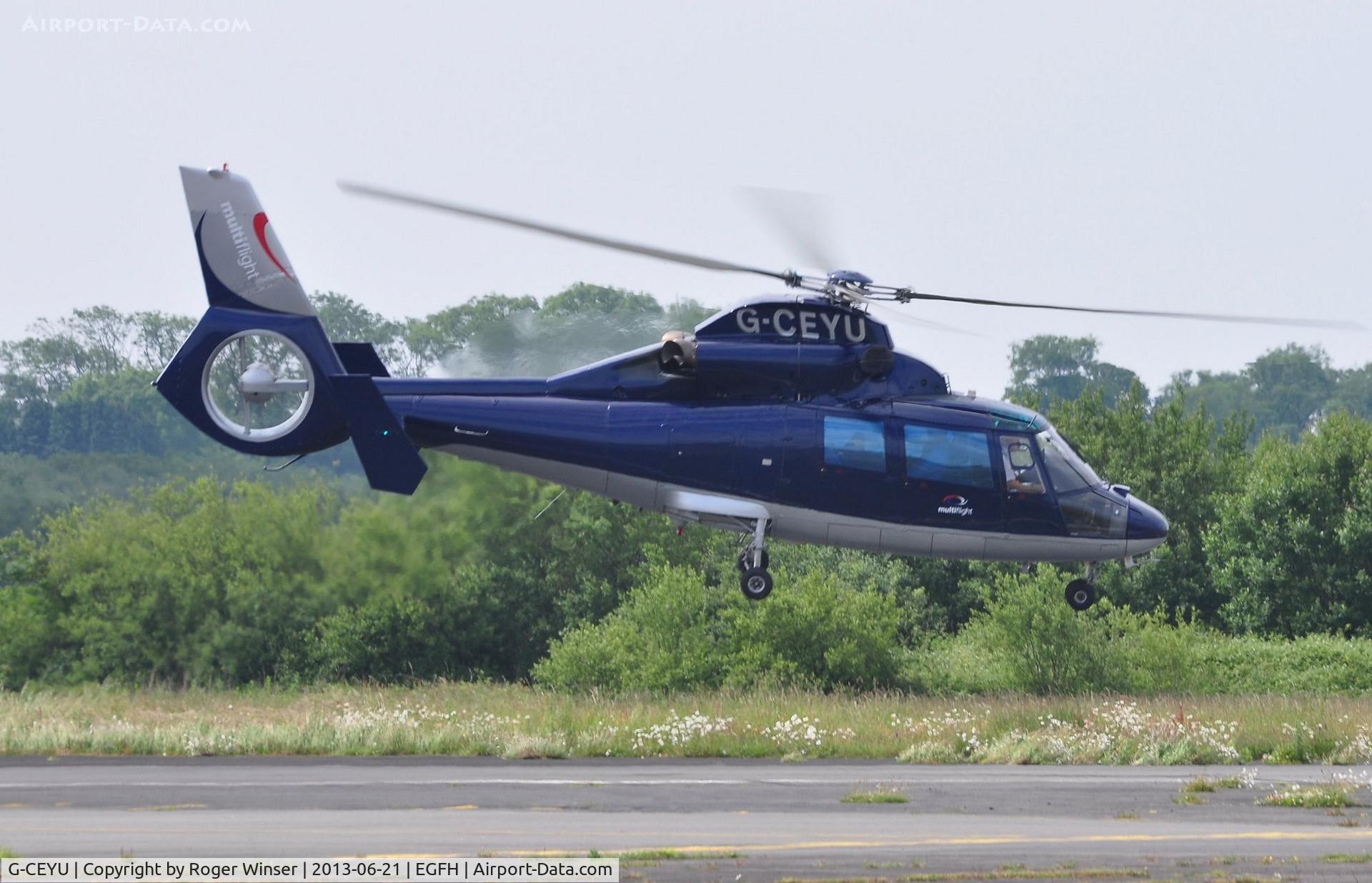 G-CEYU, 1988 Aerospatiale SA-365N-1 Dauphin 2 C/N 6298, Visiting Dauphin helicopter operated by Multiflight Ltd.