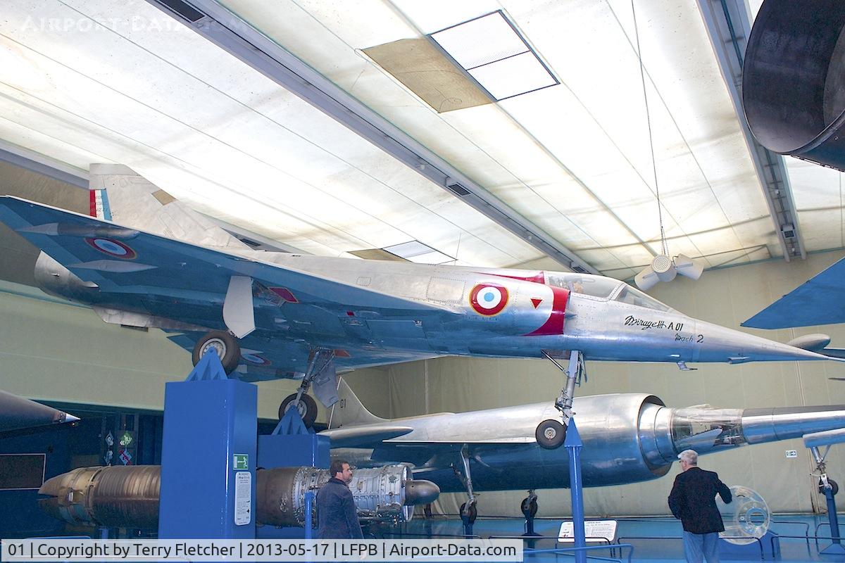 01, 1957 Dassault Mirage IIIA C/N 01, Exhibited at The Air & Space Museum at Le Bourget , Paris, France