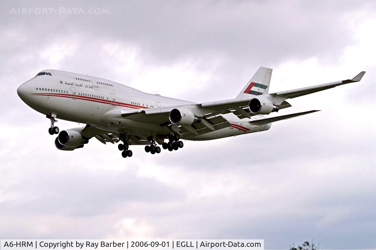 A6-HRM, 1998 Boeing 747-422 C/N 26903, Boeing 747-422 [26903] (Dubai Government) Heathrow~G 01/09/2006