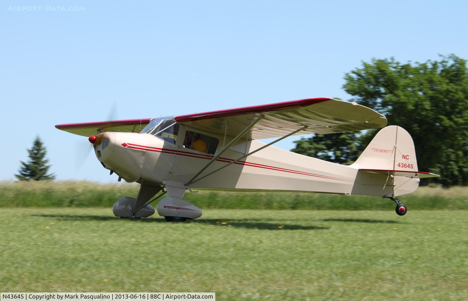N43645, Taylorcraft BC12-D C/N 7304, Taylorcraft BC12-D
