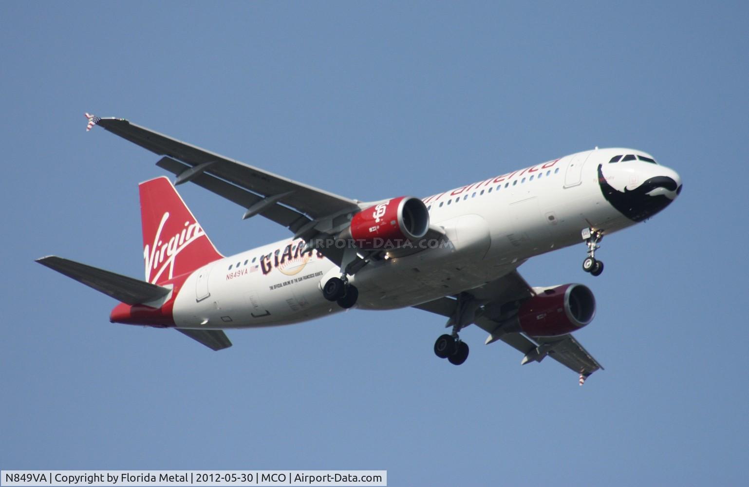 N849VA, 2011 Airbus A320-214 C/N 4991, Virgin America San Francisco Giants A320
