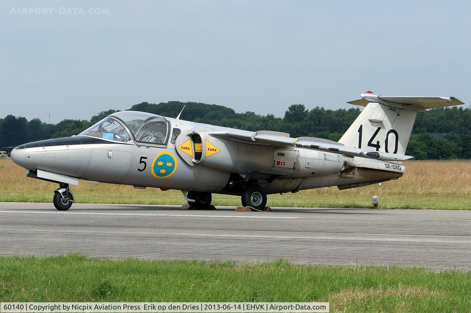 60140, Saab Sk-60E MT C/N 60-140, Sweden AF Heritage Flt Sk-60E MT 60140 jettrainer on the static of the Volkel Open House 2013