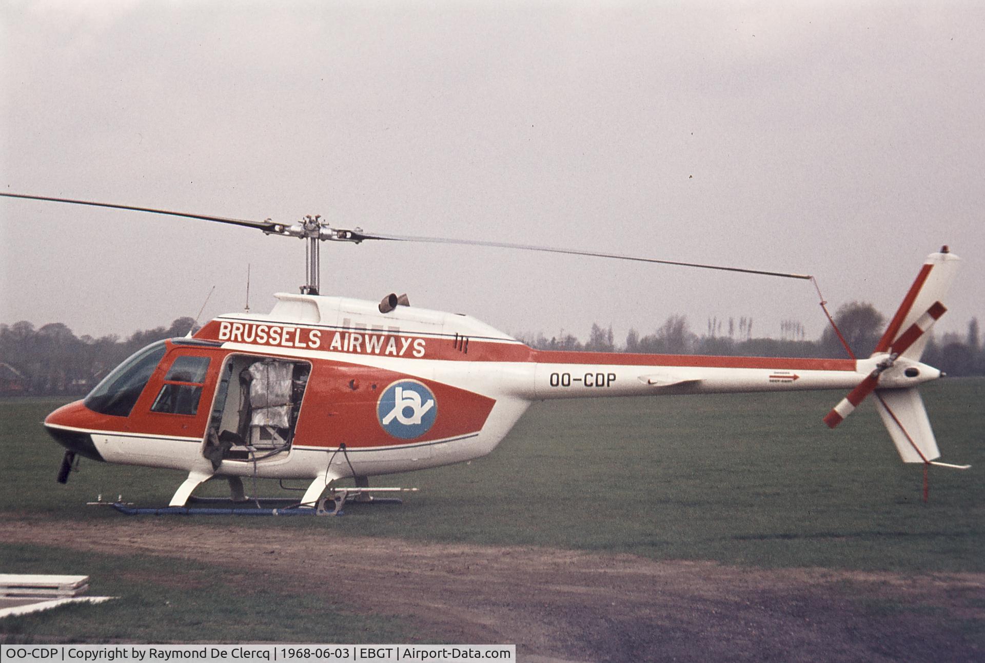 OO-CDP, 1968 Agusta AB-206B JetRanger II C/N 8046, Gent  3-6-68