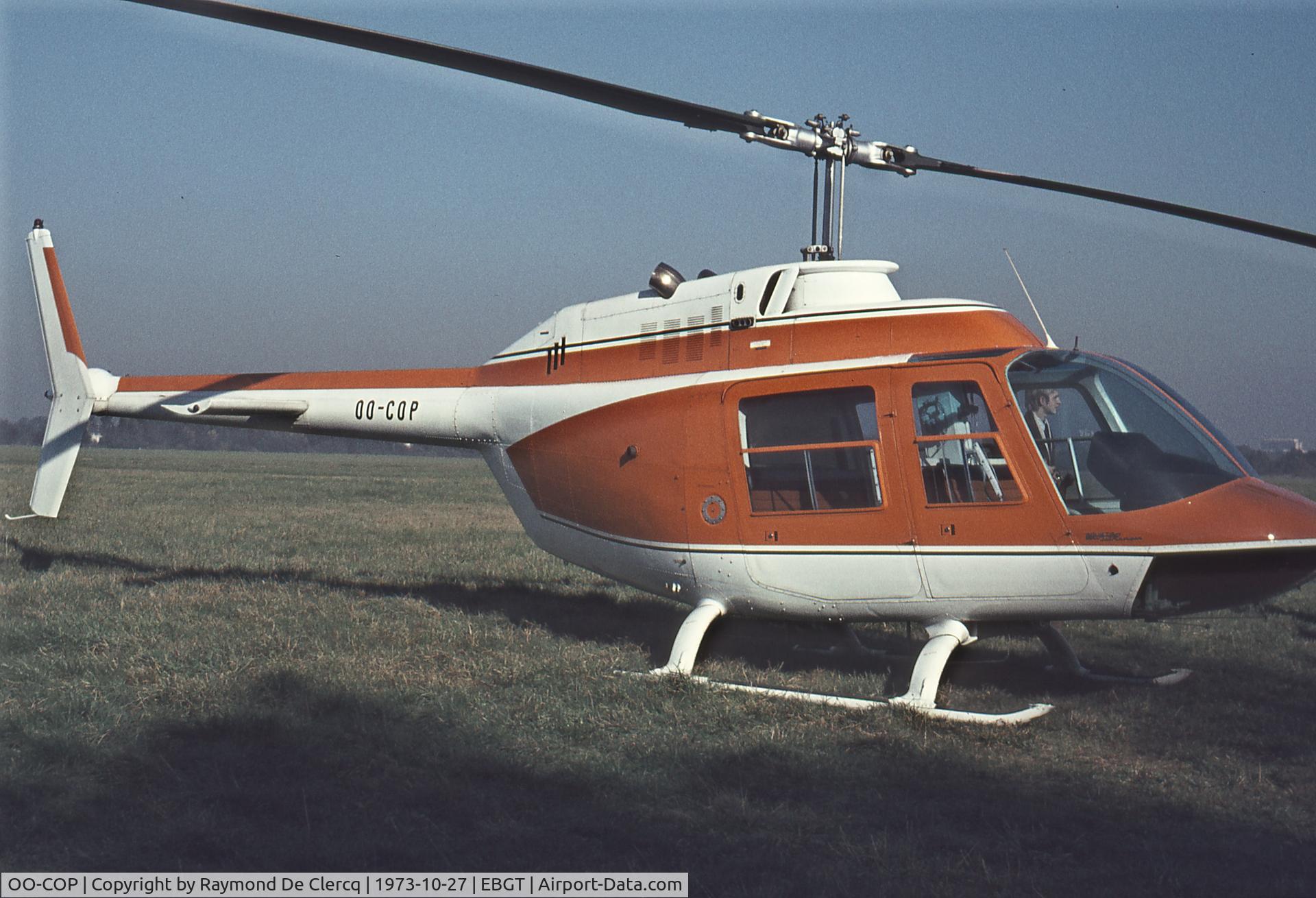 OO-COP, 1971 Agusta AB-206A JetRanger C/N 8284, Gent 27-10-73