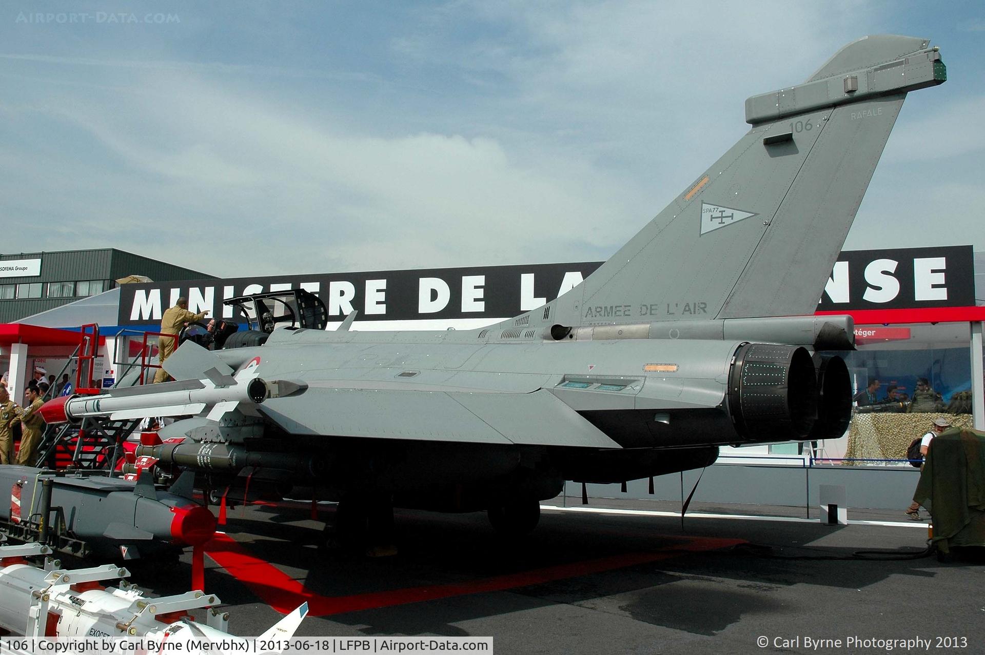106, 2007 Dassault Rafale C C/N 106, Part of the 2013 Paris Air Show Static Display.