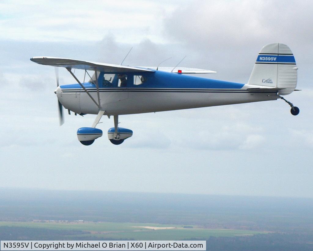 N3595V, 1948 Cessna 140 C/N 14863, 3595V inflight over Williston FL