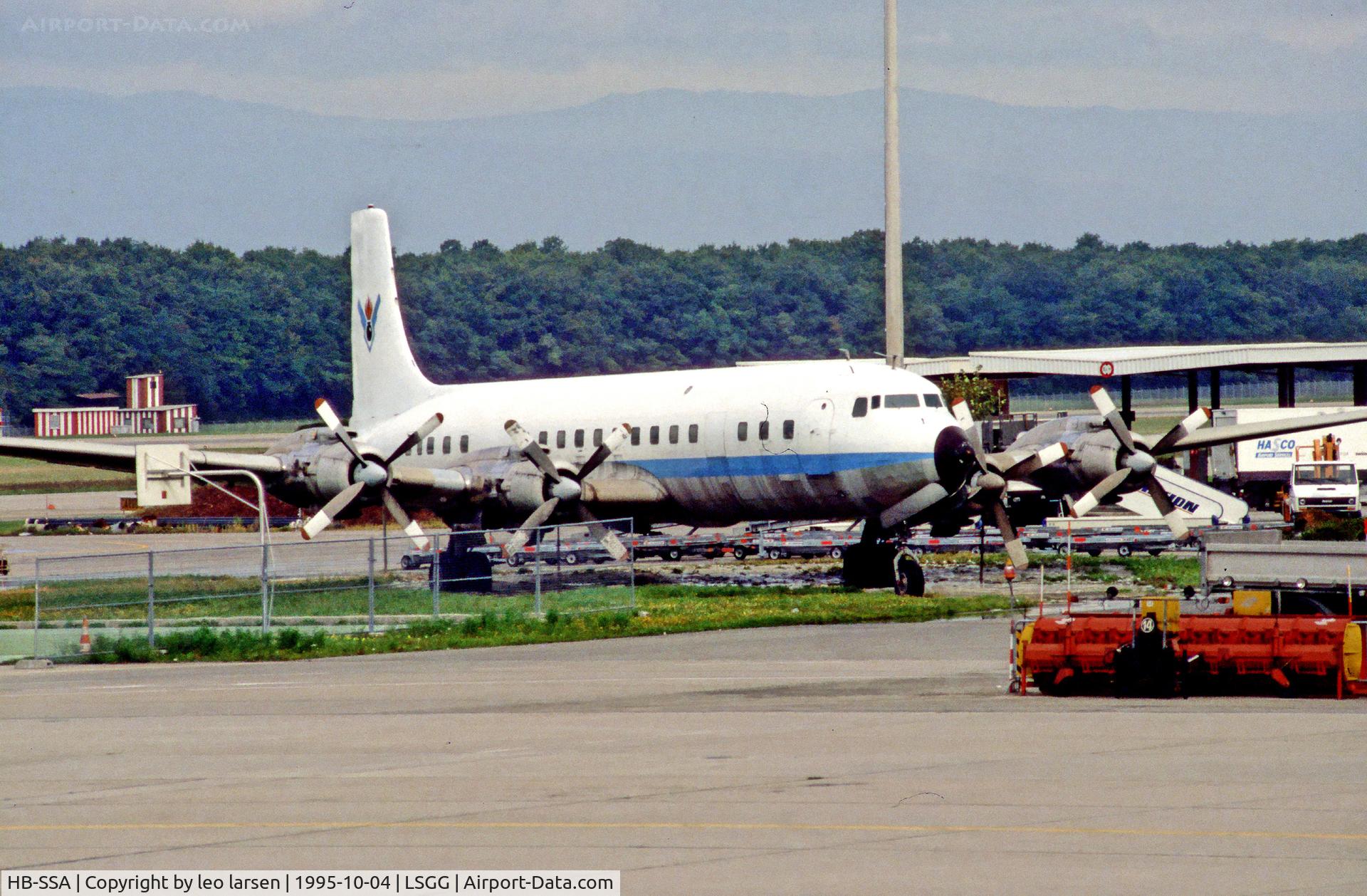 HB-SSA, 1957 Douglas DC-7C Seven Seas Seven Seas C/N 45187, GVA Geneva 4.10.95