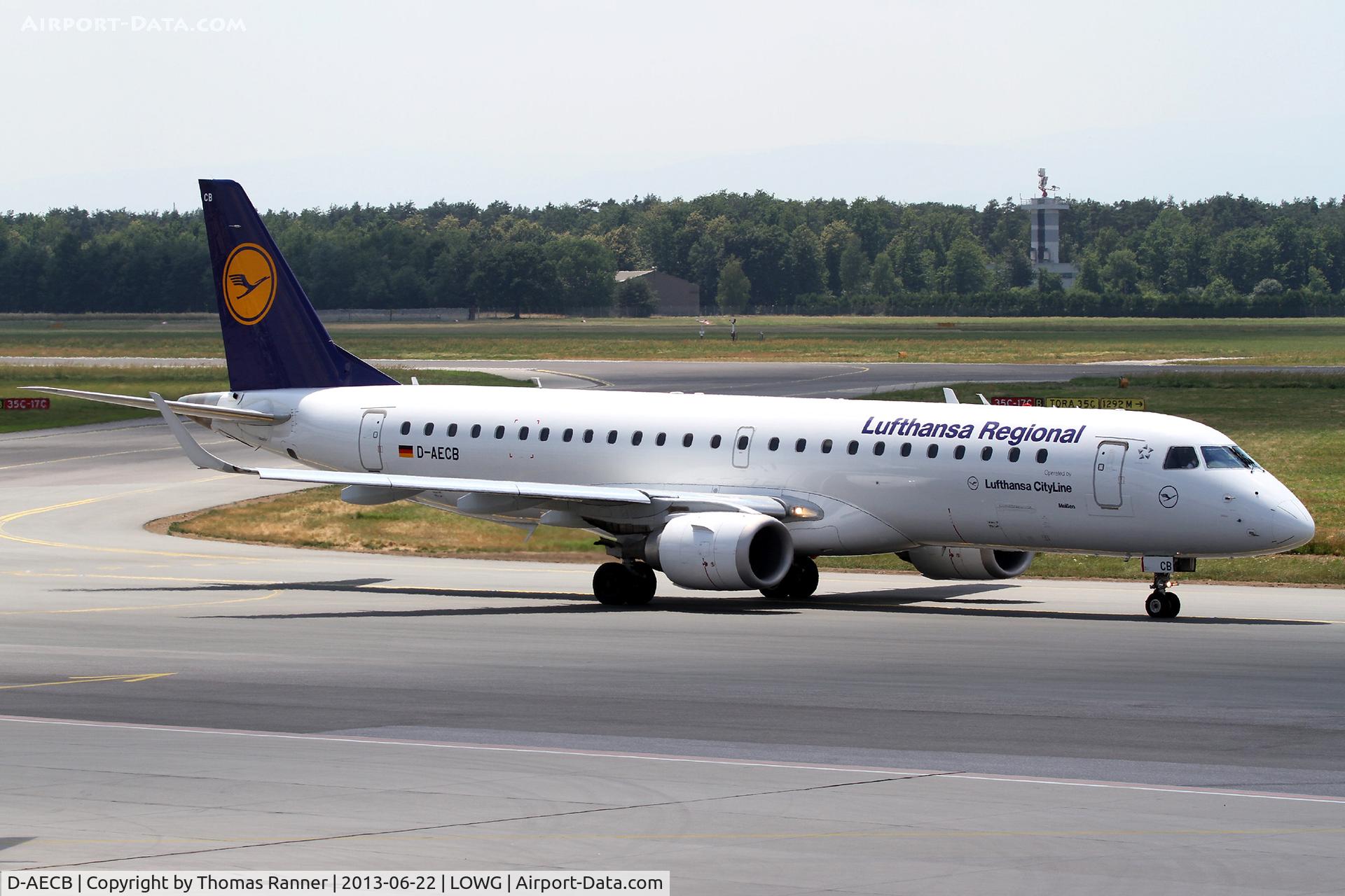 D-AECB, 2009 Embraer 190LR (ERJ-190-100LR) C/N 19000332, Lufthansa CityLine Embraer 190