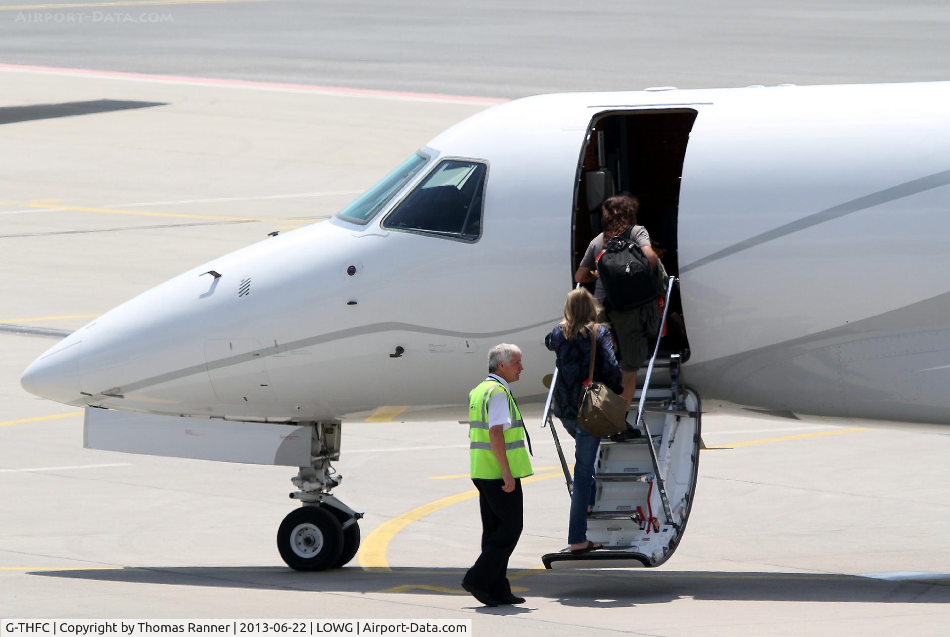 G-THFC, 2006 Embraer EMB-135BJ Legacy C/N 14500954, London Executive Aviation Embraer Legacy 600, bassist and drummer of Iron Maiden boarding their Tour-Jet