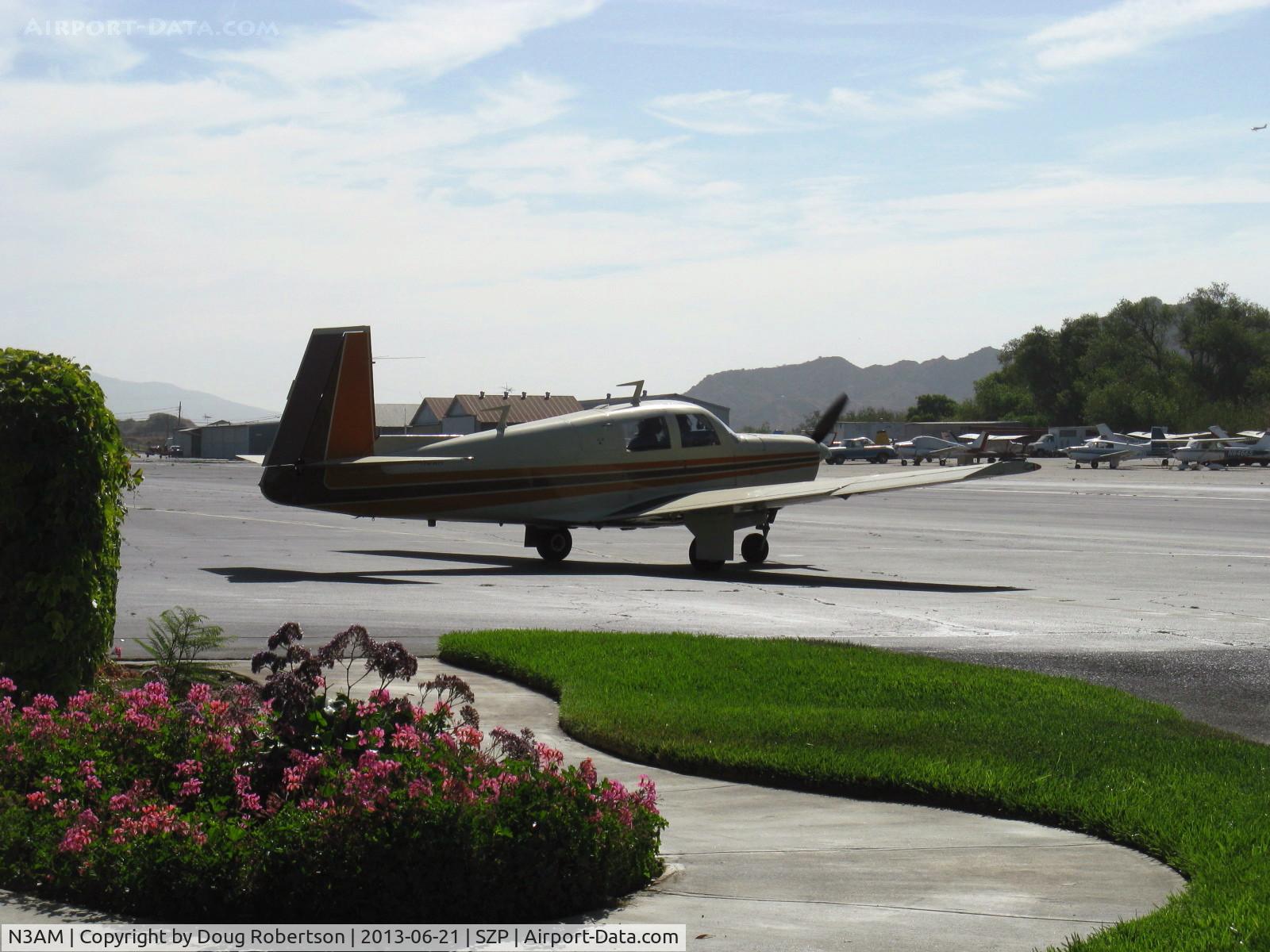N3AM, 1966 Mooney M20E C/N 1013, 1966 Mooney M20E SUPER 21, Lycoming IO-360-A1A 200 Hp, taxi to 22 after refueling