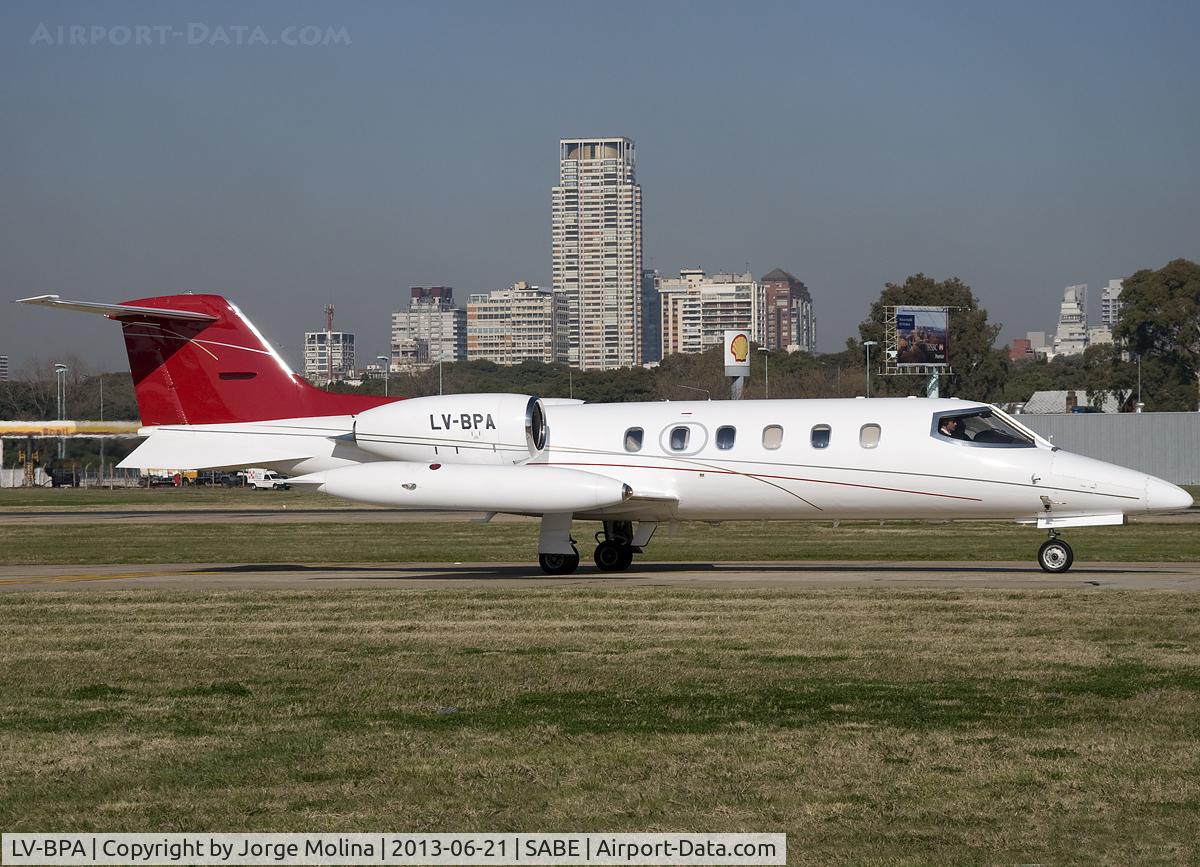 LV-BPA, 1977 Gates Learjet 35A C/N 35-143, Taxi to RWY 13.