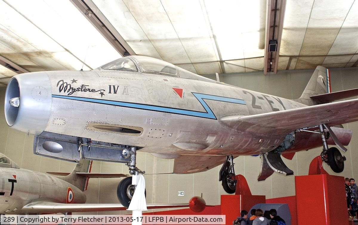 289, Dassault MD-454 Mystere IVA C/N 105, Exibited at the AIR & SPACE MUSEUM , Le Bourget , Paris
