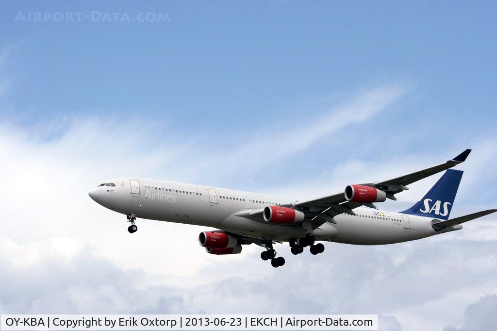 OY-KBA, 2001 Airbus A340-313X C/N 435, OY-KBA landing on rw 22L