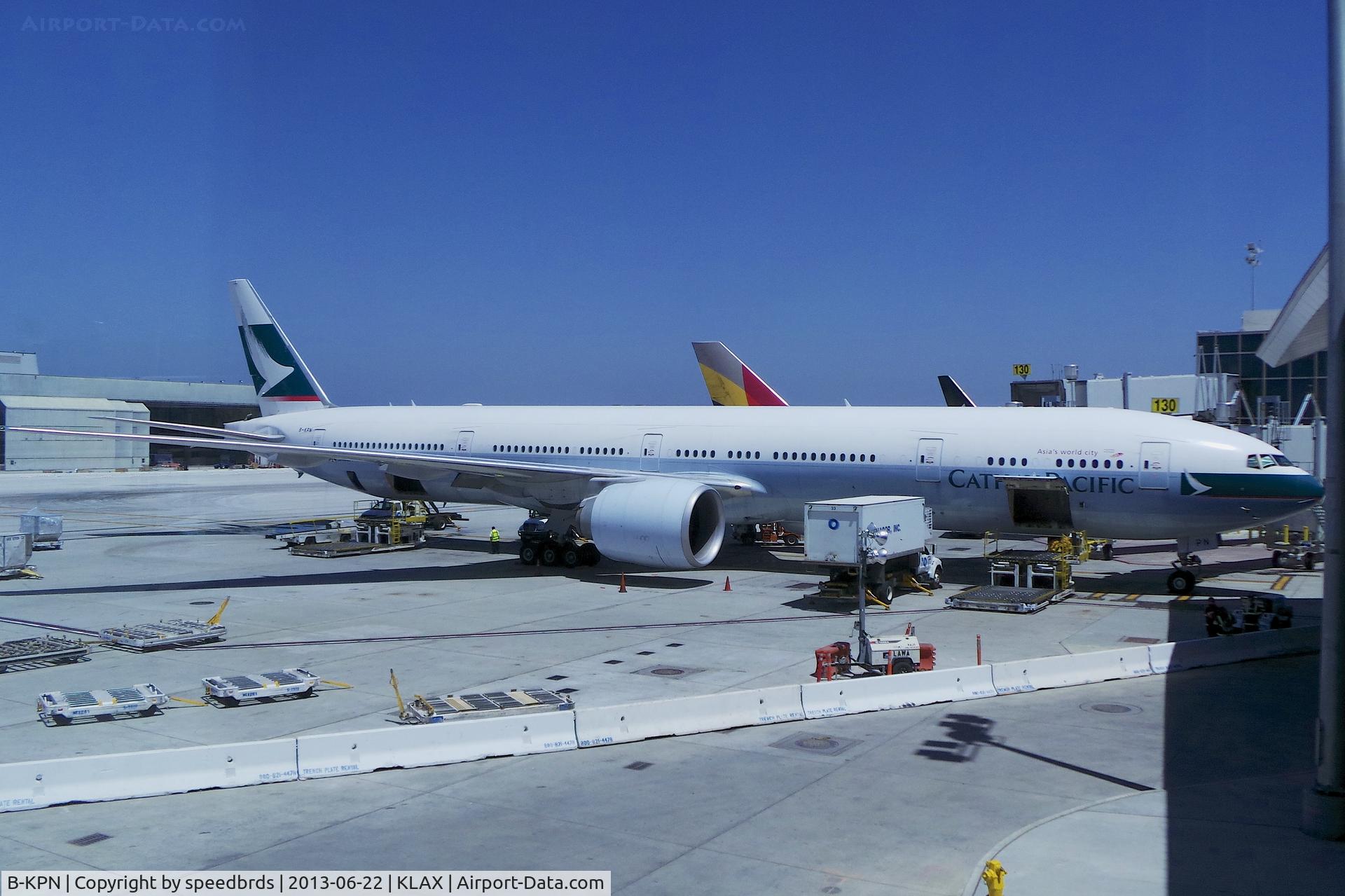 B-KPN, 2009 Boeing 777-367/ER C/N 36165, Cathay Pacific 777-367ER taken from inside the new Tom Bradley International Terminal on 