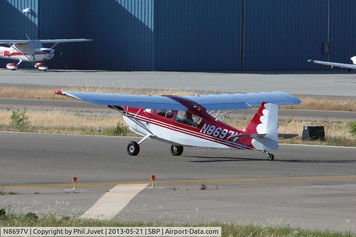 N8697V, 1975 Bellanca 7GCBC C/N 833-75, Ready for take off at San Luis Obispo Regional Airport.