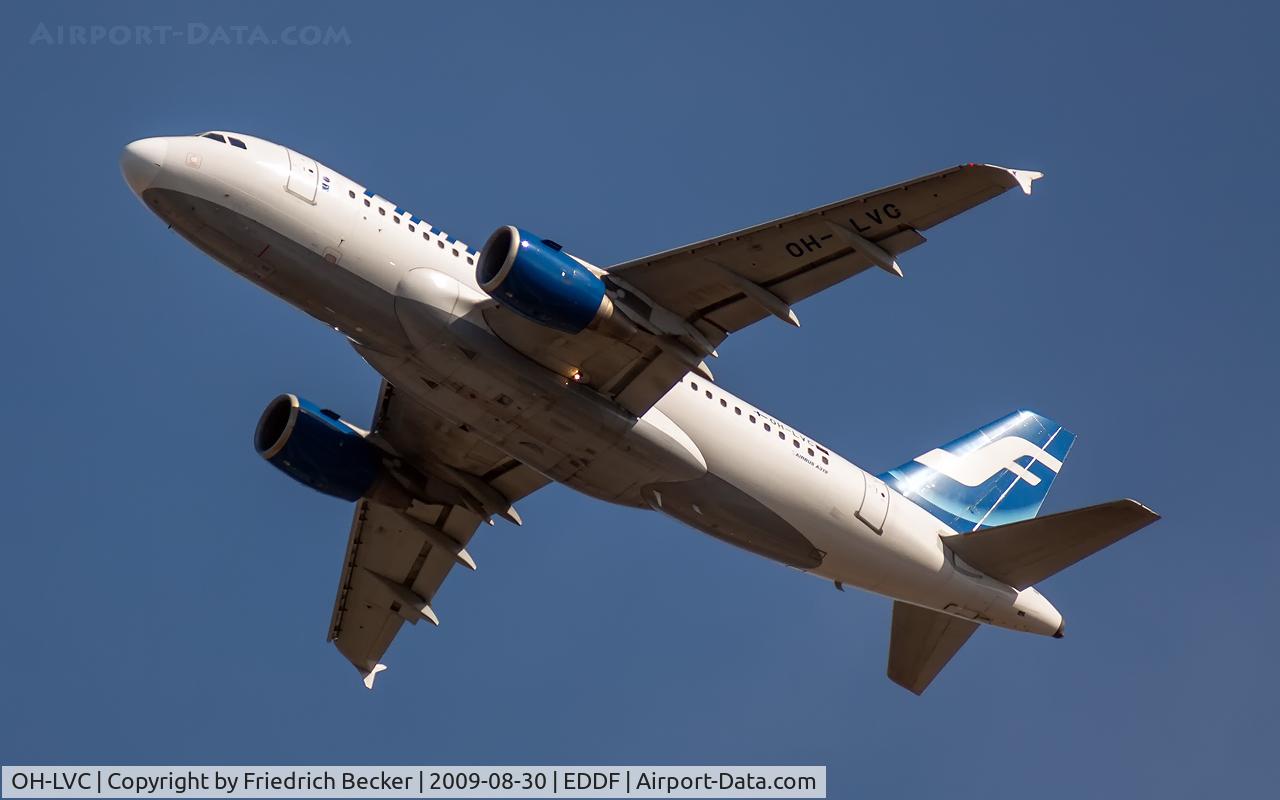 OH-LVC, 2000 Airbus A319-112 C/N 1309, departure from Frankfurt