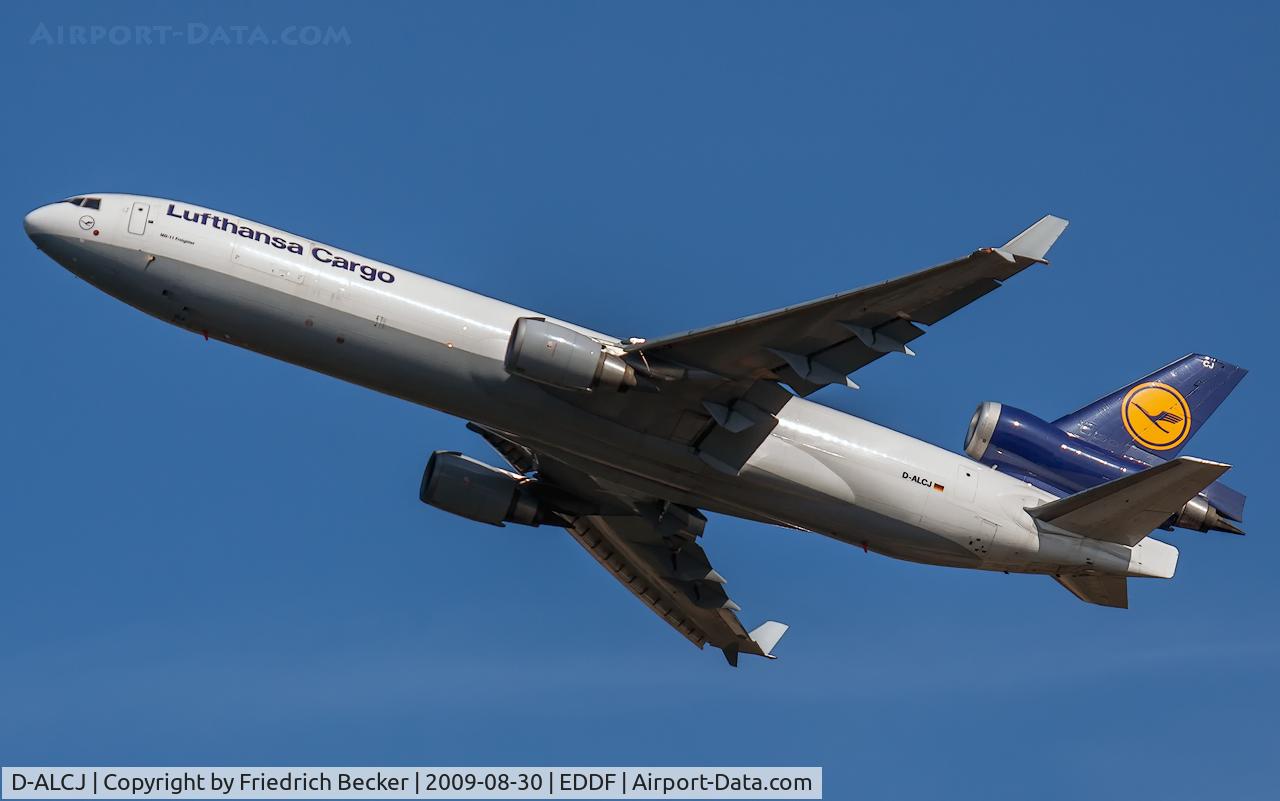 D-ALCJ, 2000 McDonnell Douglas MD-11F C/N 48802, departure from Frankfurt