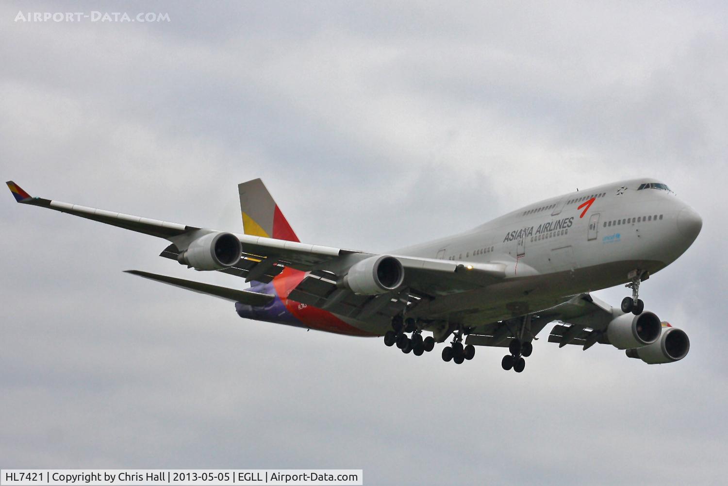 HL7421, 1996 Boeing 747-48EM C/N 25784, Asiana Airlines