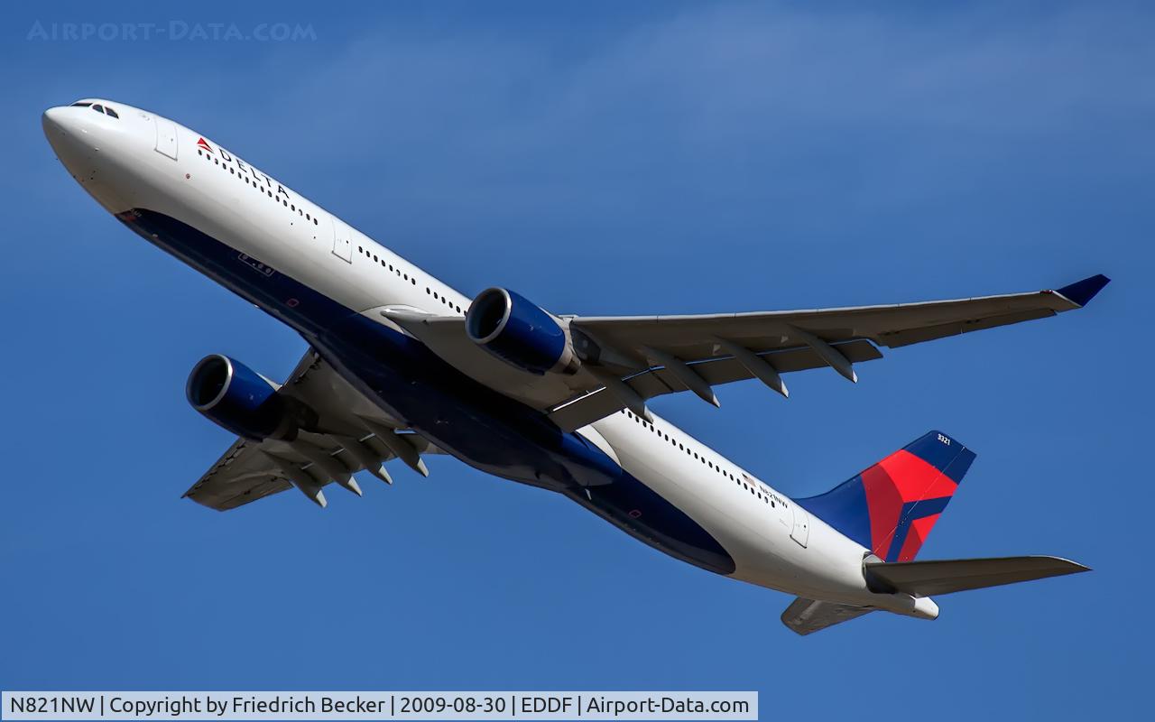 N821NW, 2007 Airbus A330-323 C/N 0865, departure from Frankfurt