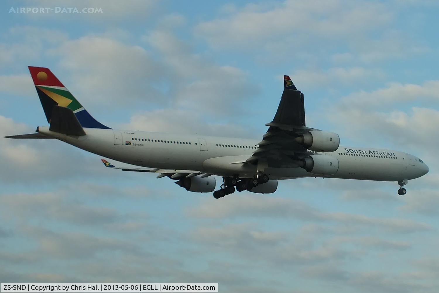 ZS-SND, 2003 Airbus A340-642 C/N 531, South African Airways