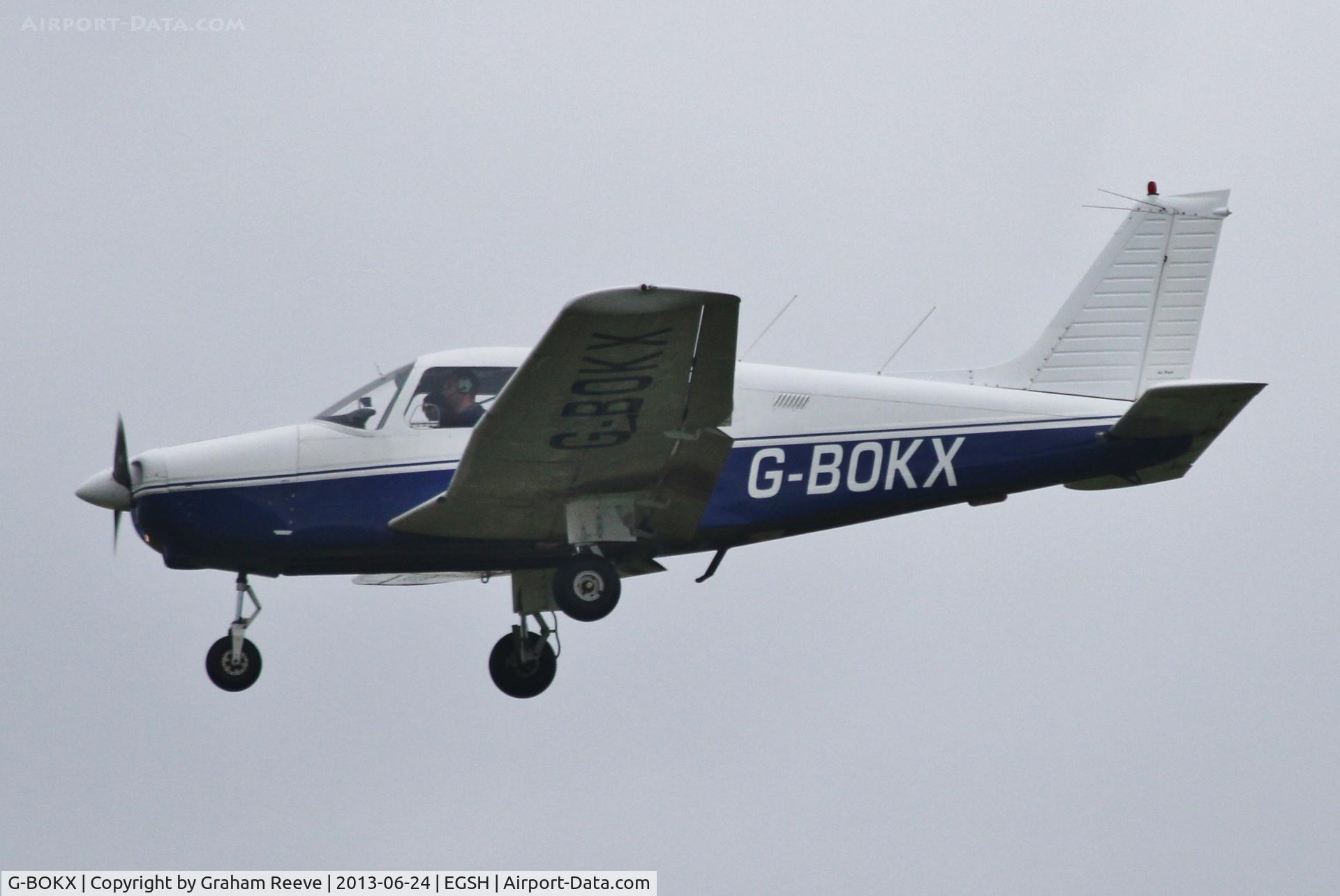 G-BOKX, 1978 Piper PA-28-161 Cherokee Warrior II C/N 28-7816680, On finals to land.