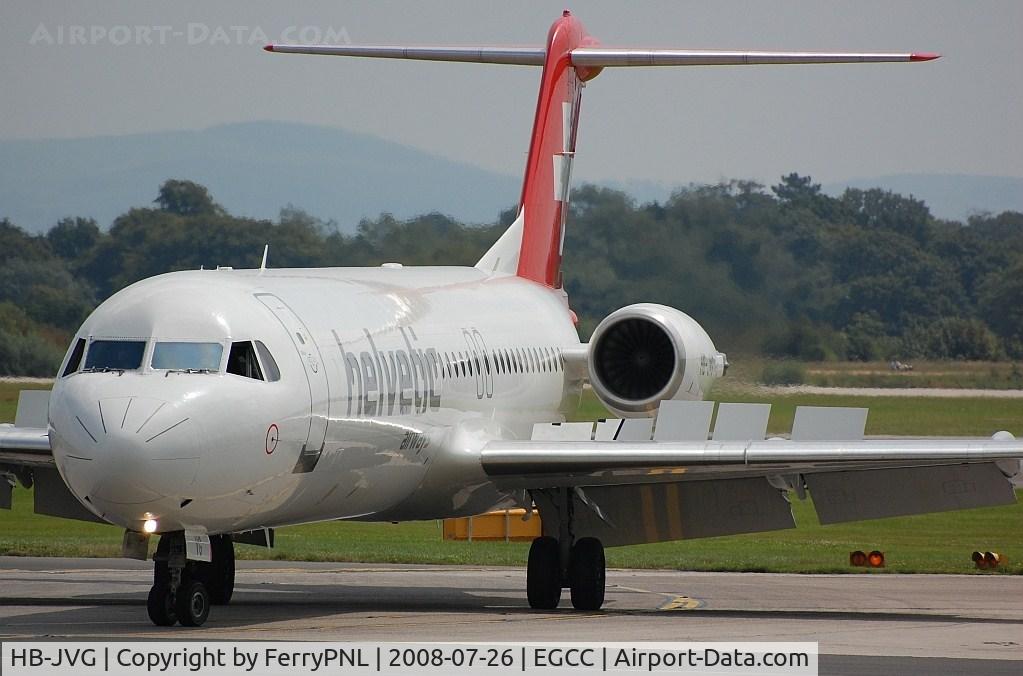 HB-JVG, 1993 Fokker 100 (F-28-0100) C/N 11478, Helvetic Fk100 just landed