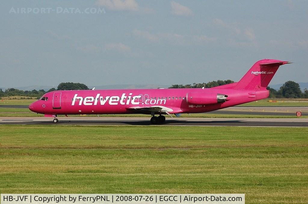 HB-JVF, 1993 Fokker 100 (F-28-0100) C/N 11466, Helvetic Fk100 in its old bright colours.