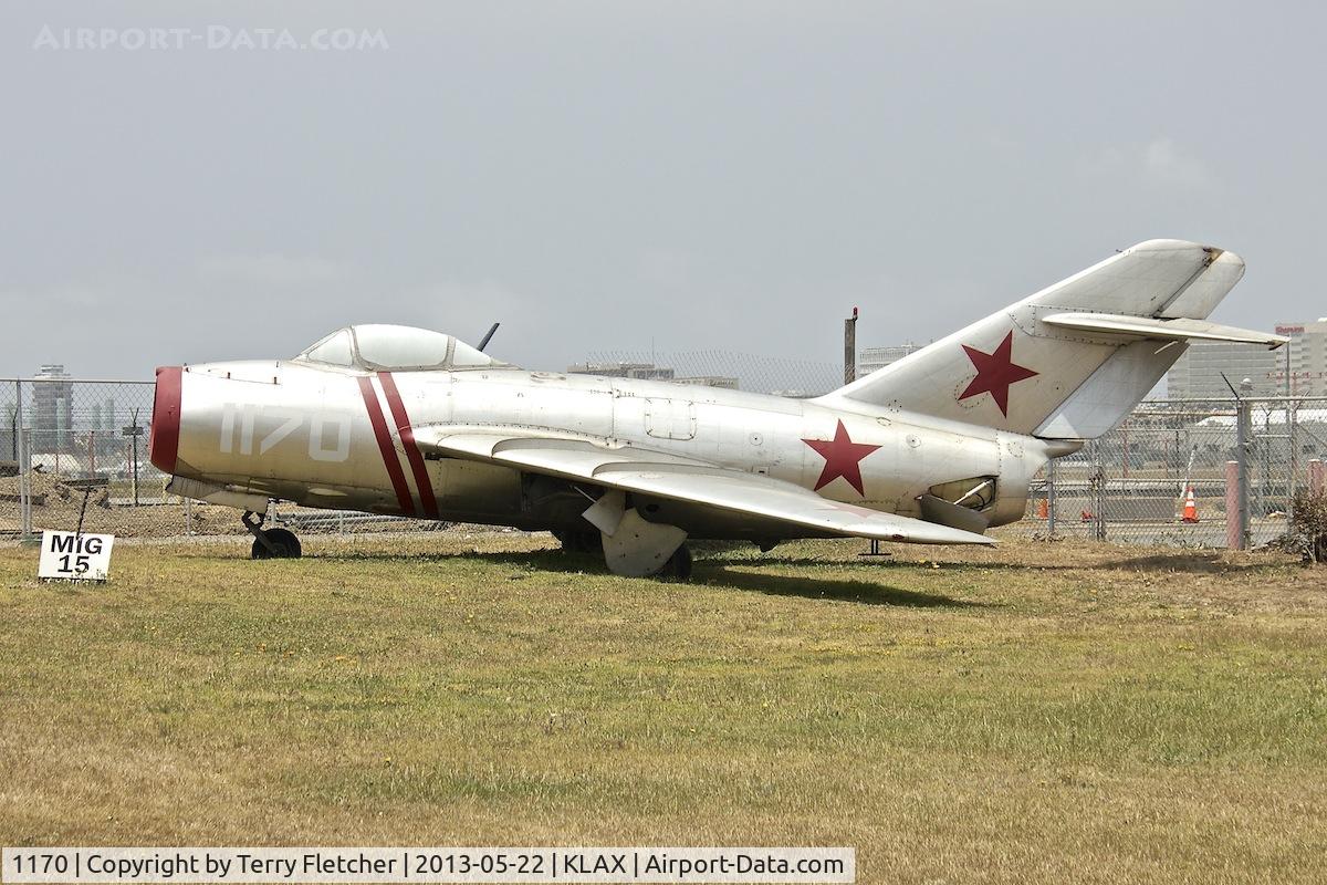 1170, Mikoyan-Gurevich MiG-15bis C/N 713001, Exhibited at Proud Bird Restaurant , on the perimeter of Los Angeles Airport