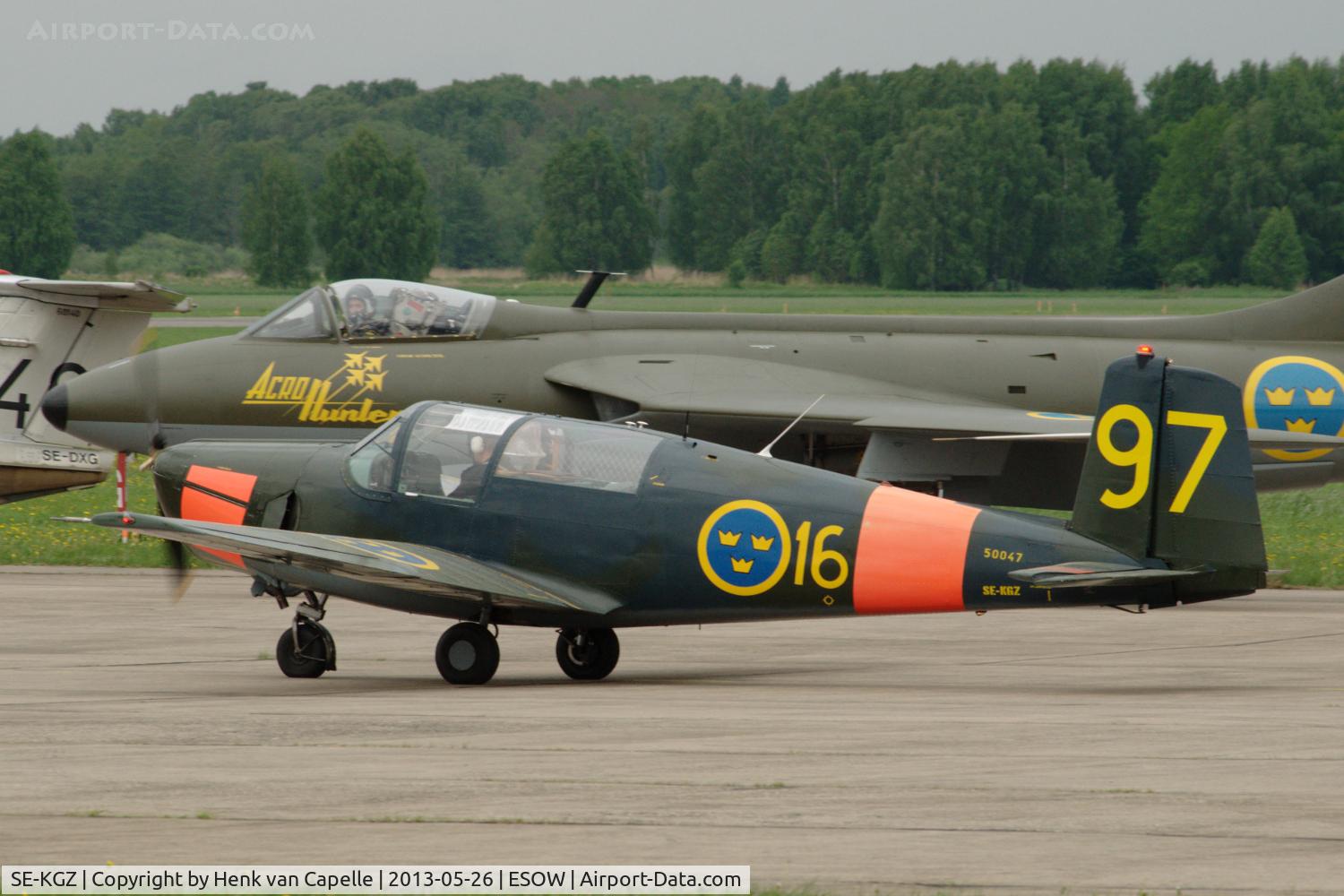 SE-KGZ, 1953 Saab 91B Safir C/N 91-259, Saab Safir of the Kamratföreningen Safiren Borås taxying out at Västerås Hässlö airport, Sweden.