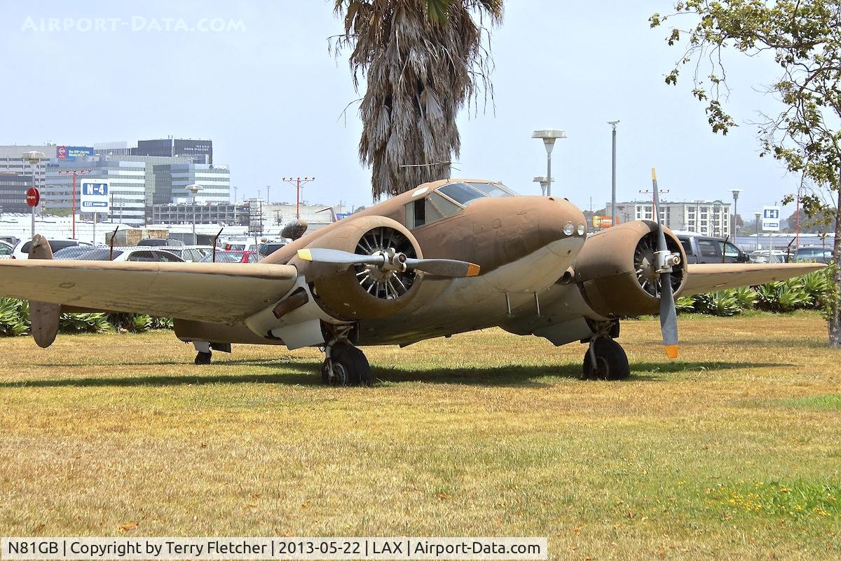 N81GB, 1944 Beech C18S C/N 7881, 1944 Beech C18S, c/n: 7881 at Proud Bird Restaurant