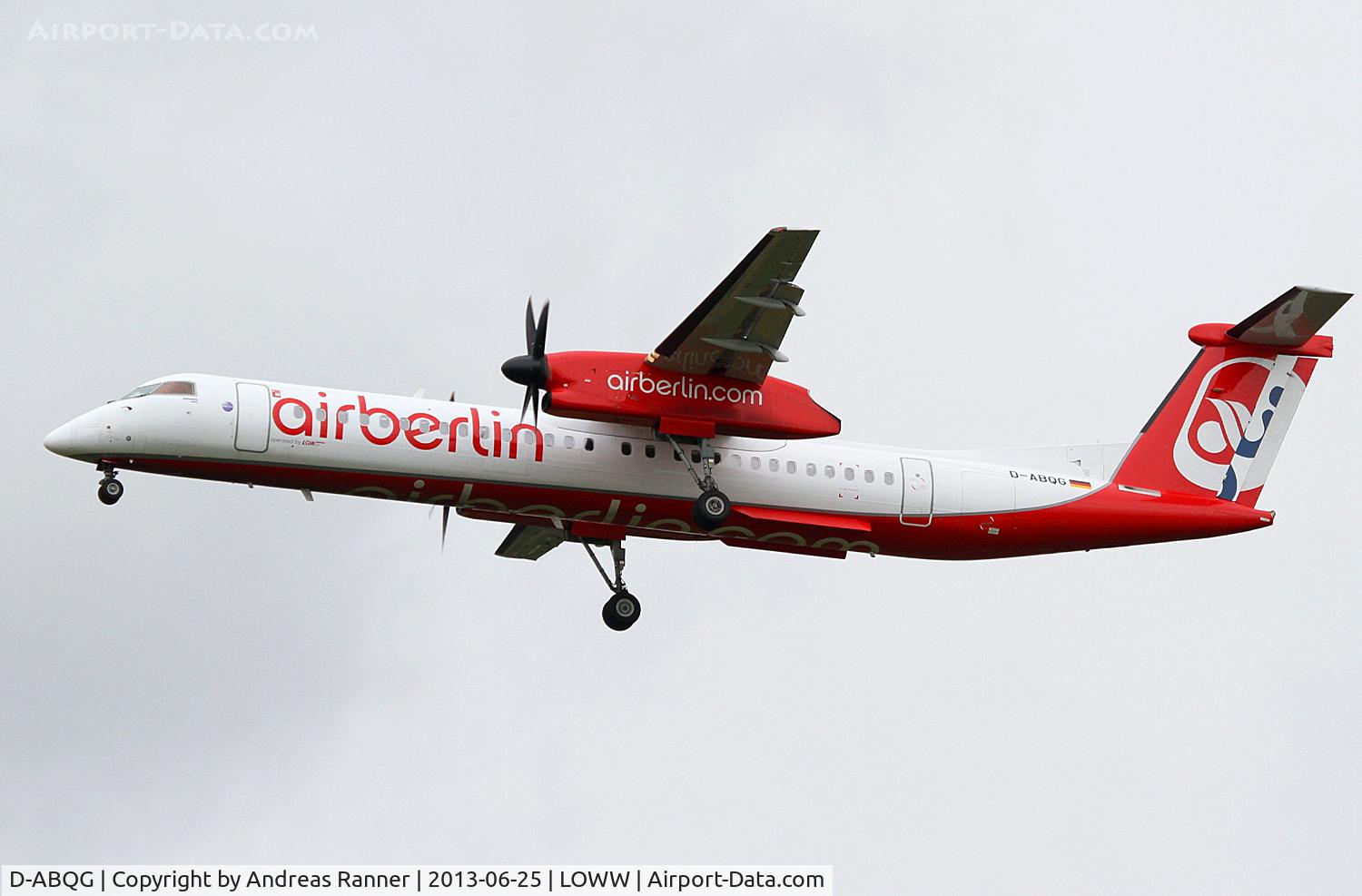 D-ABQG, 2009 De Havilland Canada DHC-8-402Q Dash 8 C/N 4250, Air Berlin DHC-8, showing some flybe genes