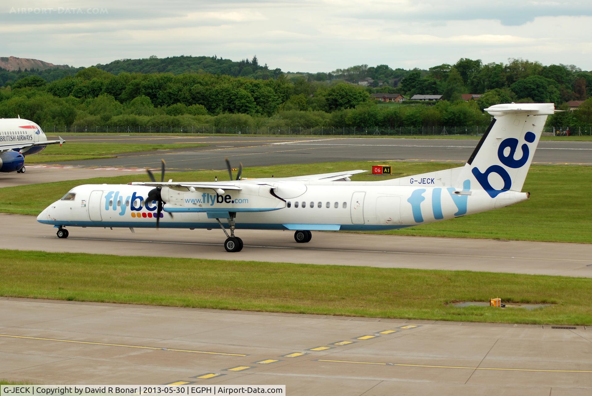 G-JECK, 2005 De Havilland Canada DHC-8-402Q Dash 8 C/N 4113, Waiting in line for a departure to Belfast City