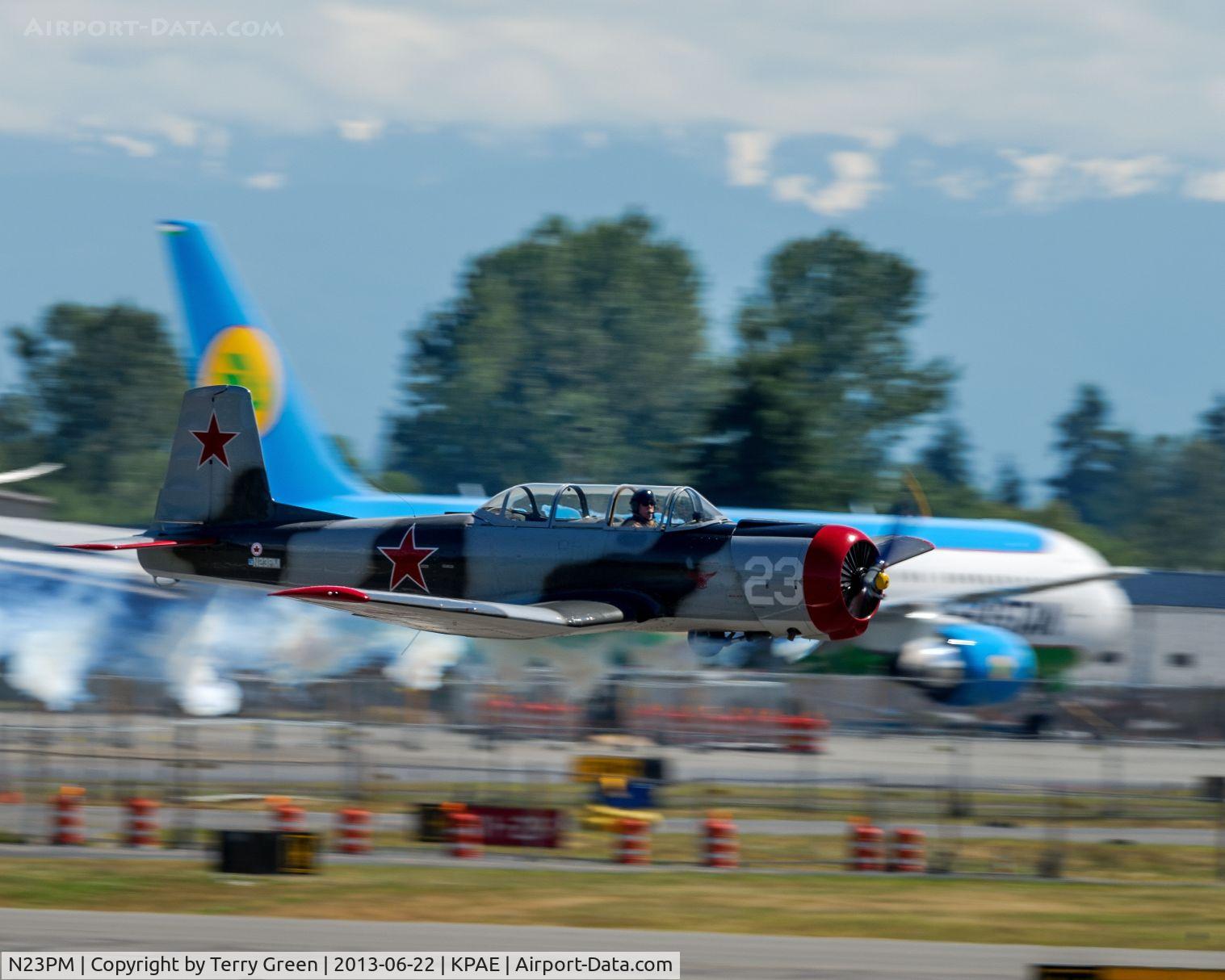 N23PM, 1978 Nanchang CJ-6 C/N 3832012, Low fly-by during Historic Flight Foundation Biplane Weekend